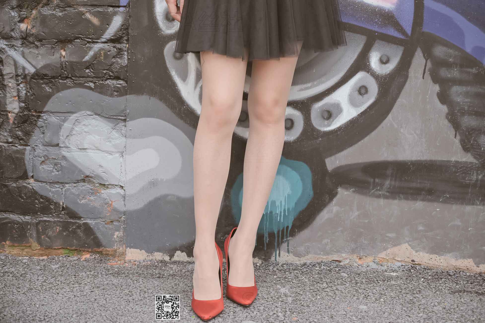 [SSA丝社]超清写真 NO.097 雪梨 腿模雪梨街拍红色高跟鞋肉丝[120P]第12张