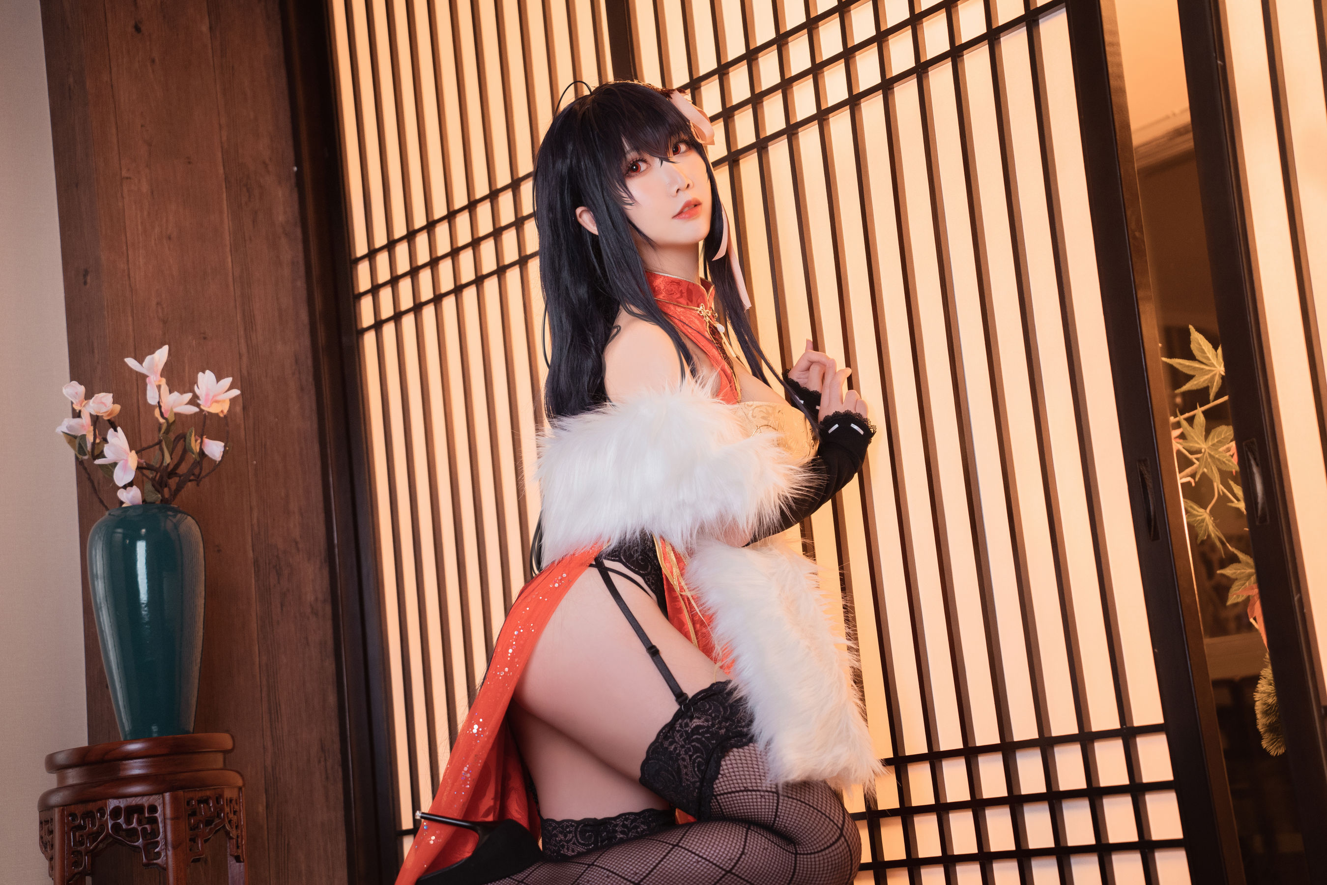 [COS福利] 可爱人气Coser面饼仙儿 - 大凤旗袍第7张