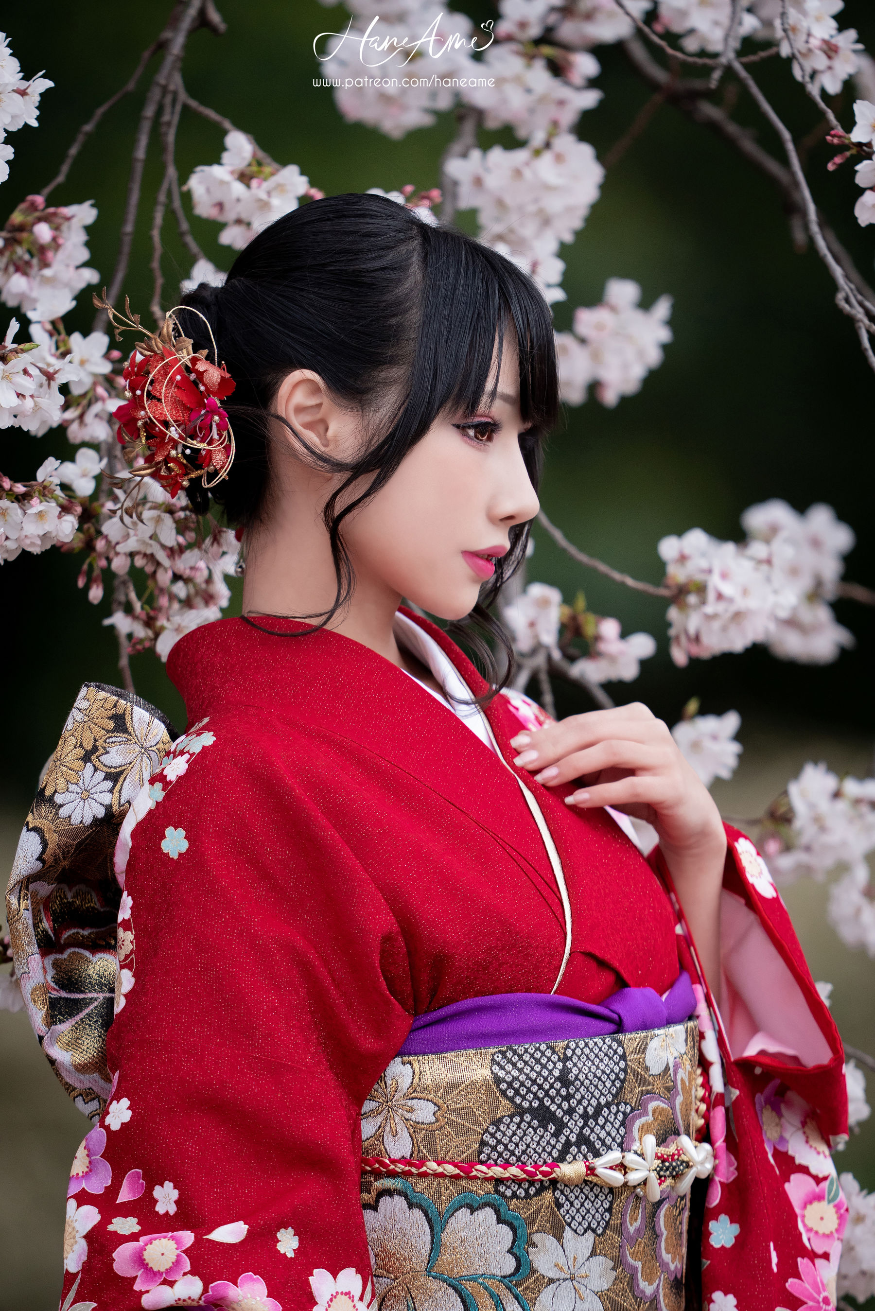 [COS福利] Hane Ame 雨波 - 赤紅和服第3张