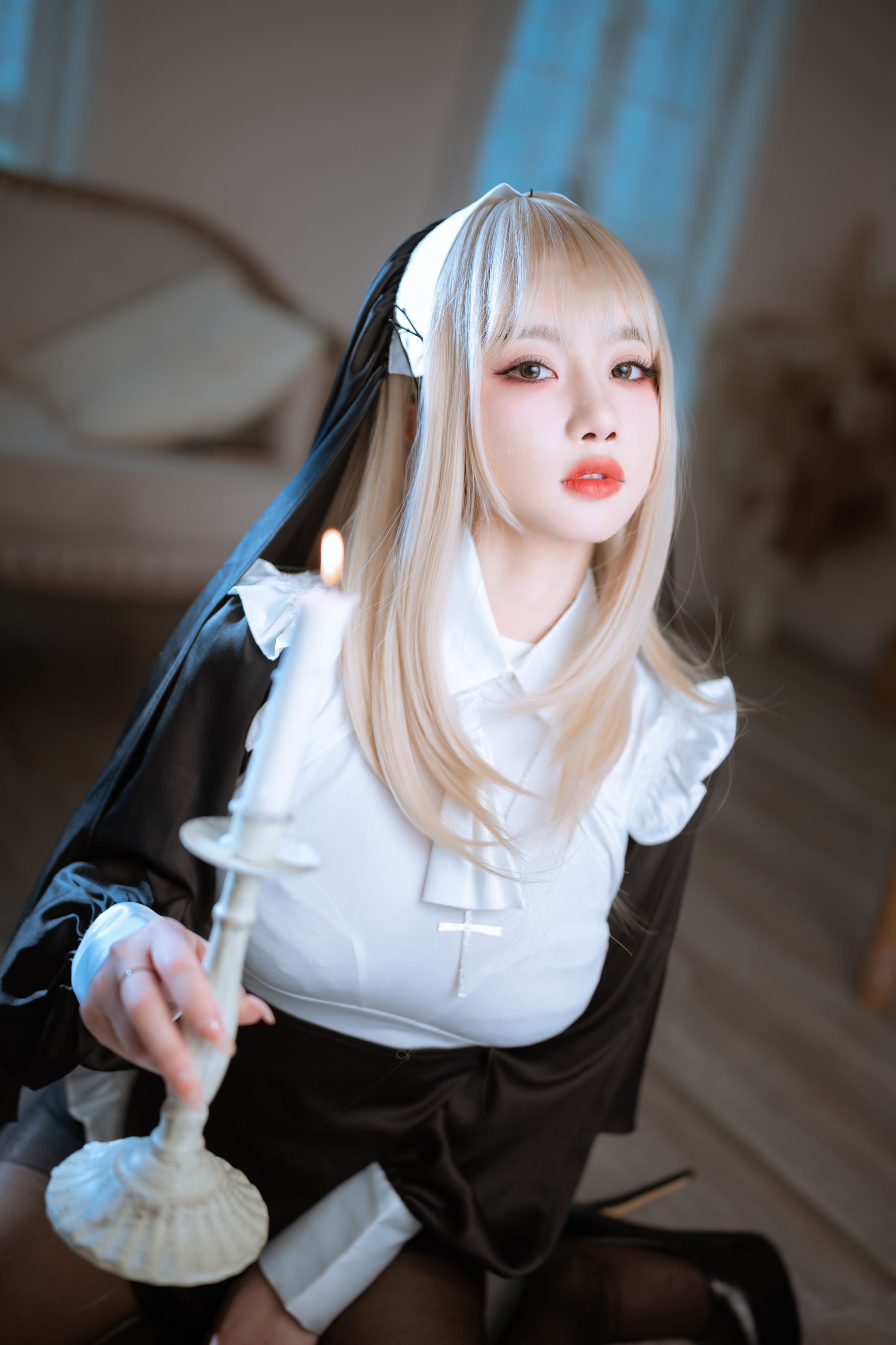 [福利COS] 白嫩美少女鬼畜瑶 - 修女第8张