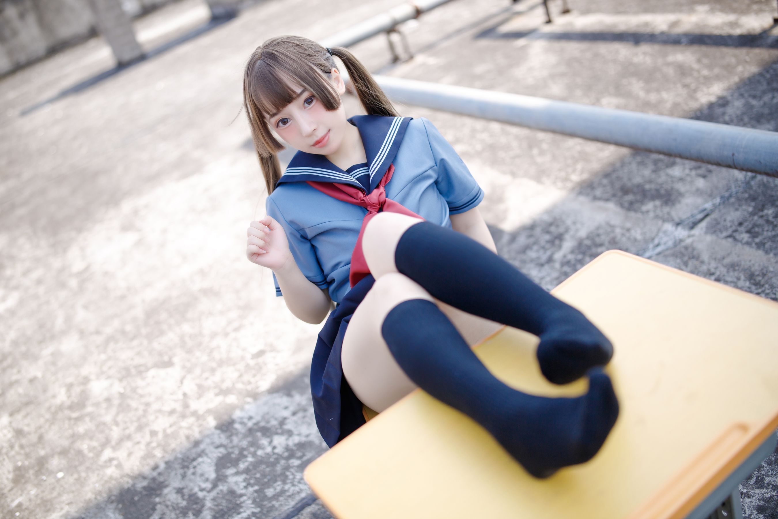 [福利COS] 胡桃猫Kurumineko - 天台的爱之告白第12张