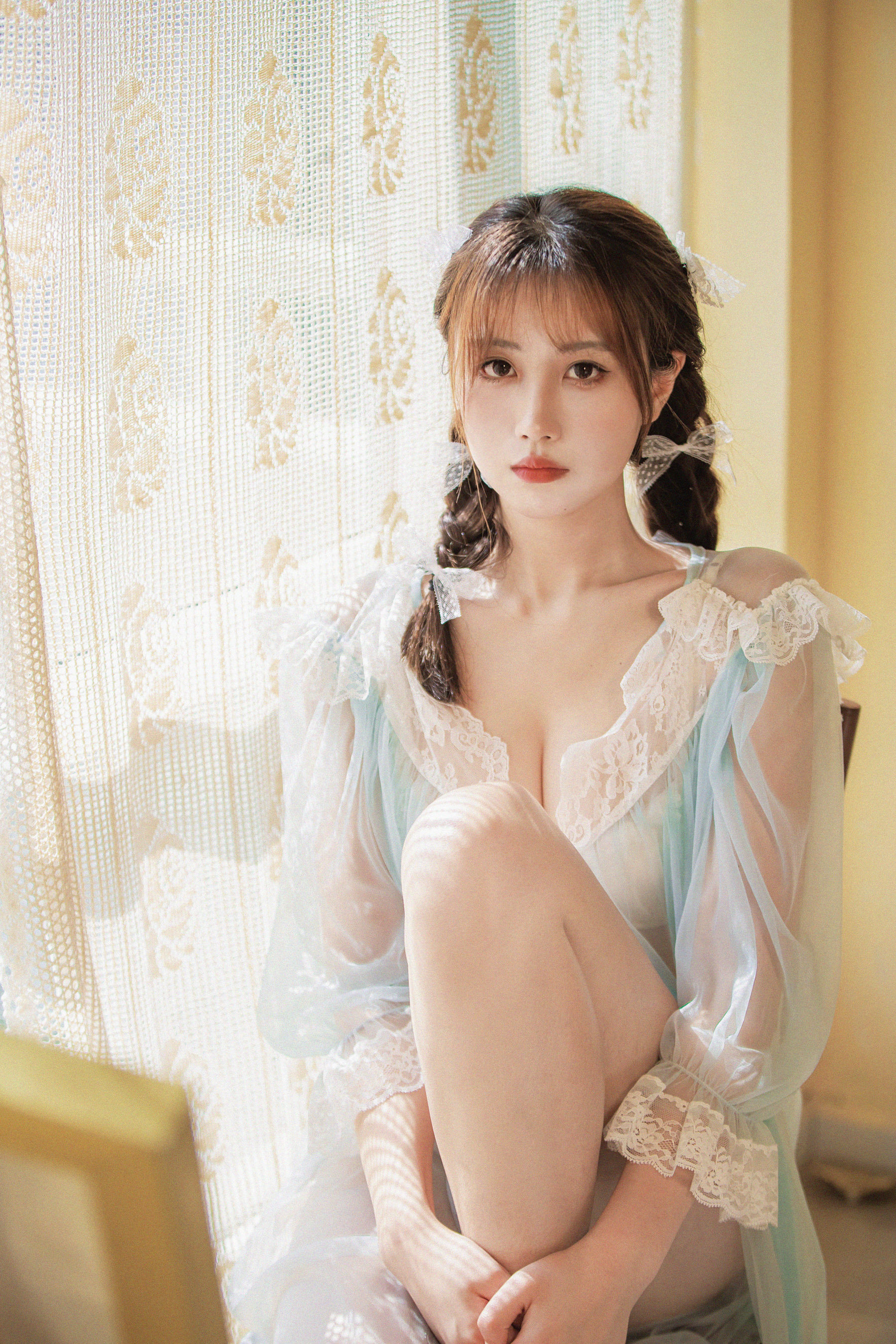 [福利COS] 次元少女念雪ww - 蓝纱衣第2张