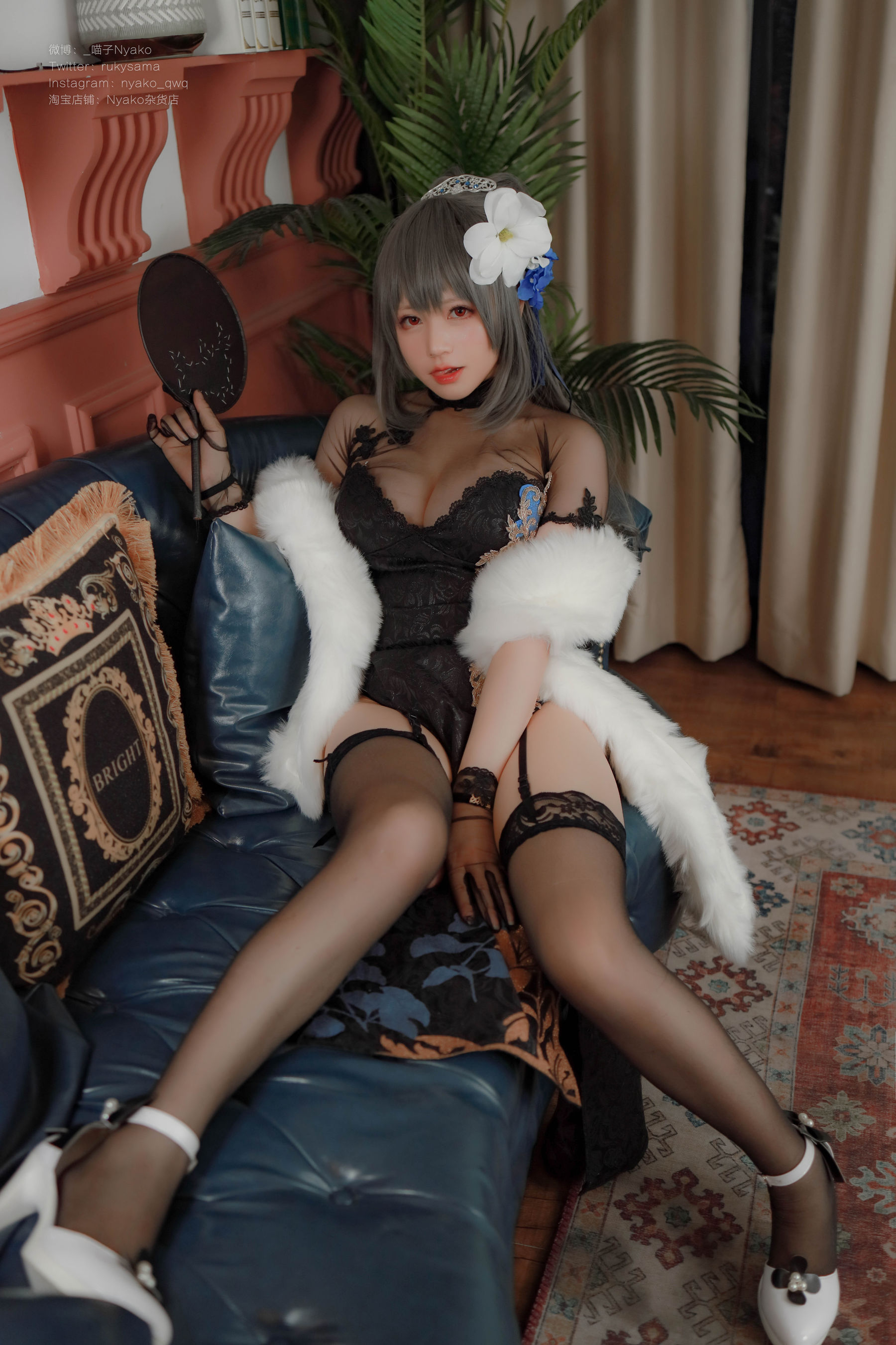 [福利COS] 萌妹子Nyako喵子 - 路易九世旗袍第13张