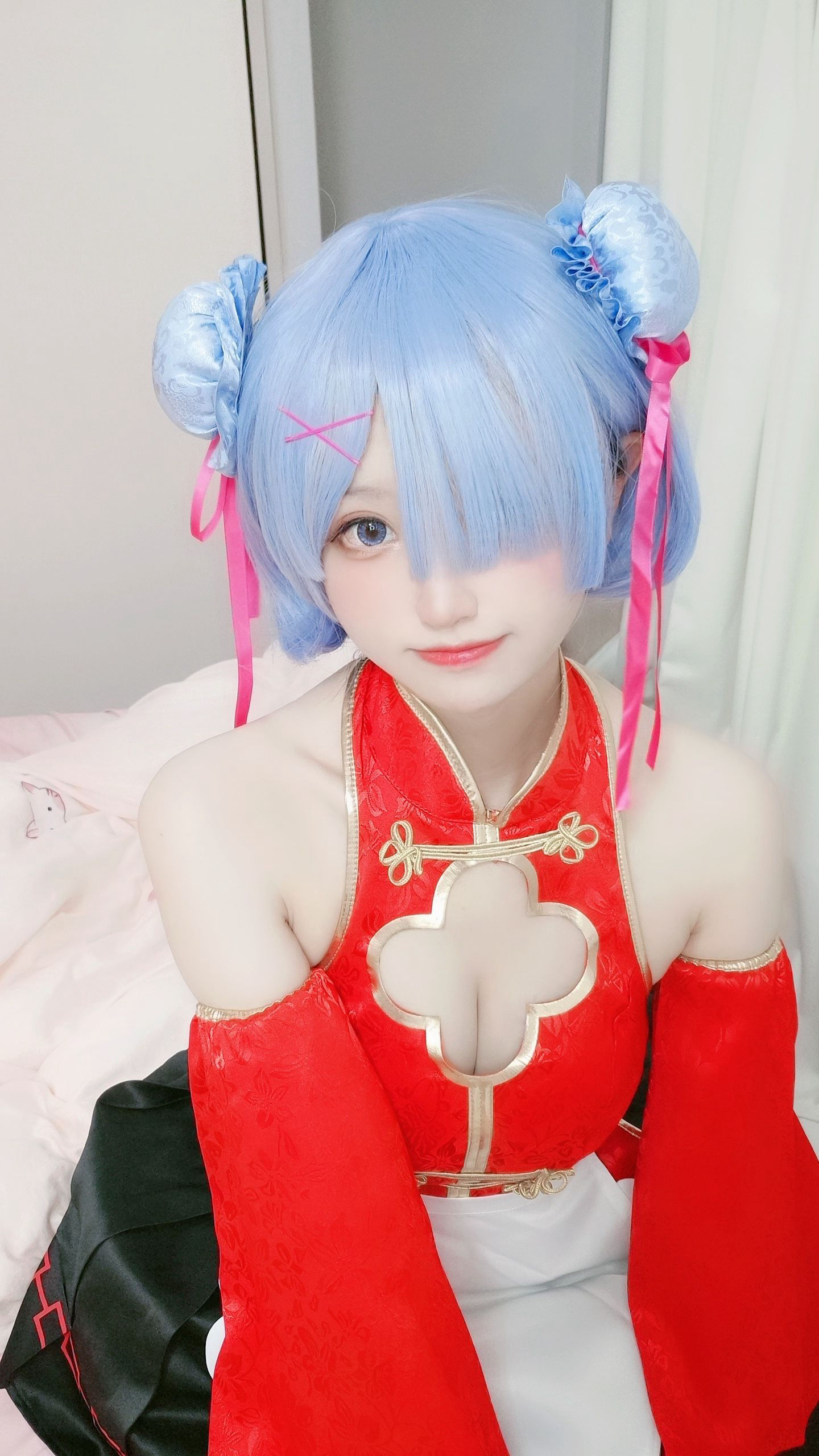 [福利COS] 千阳(ちよ) - 蕾姆旗袍第4张