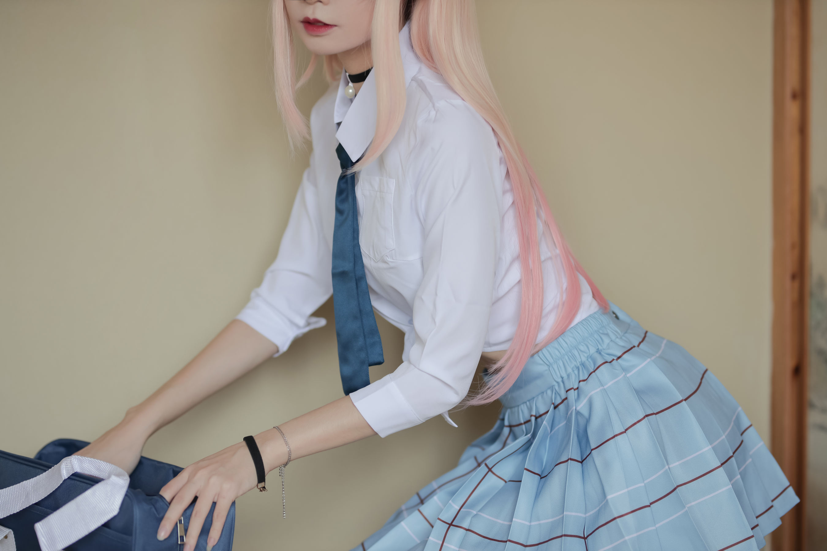 [福利COS] 动漫博主爱老师_PhD - 喜多川海梦 校服 泳装第6张