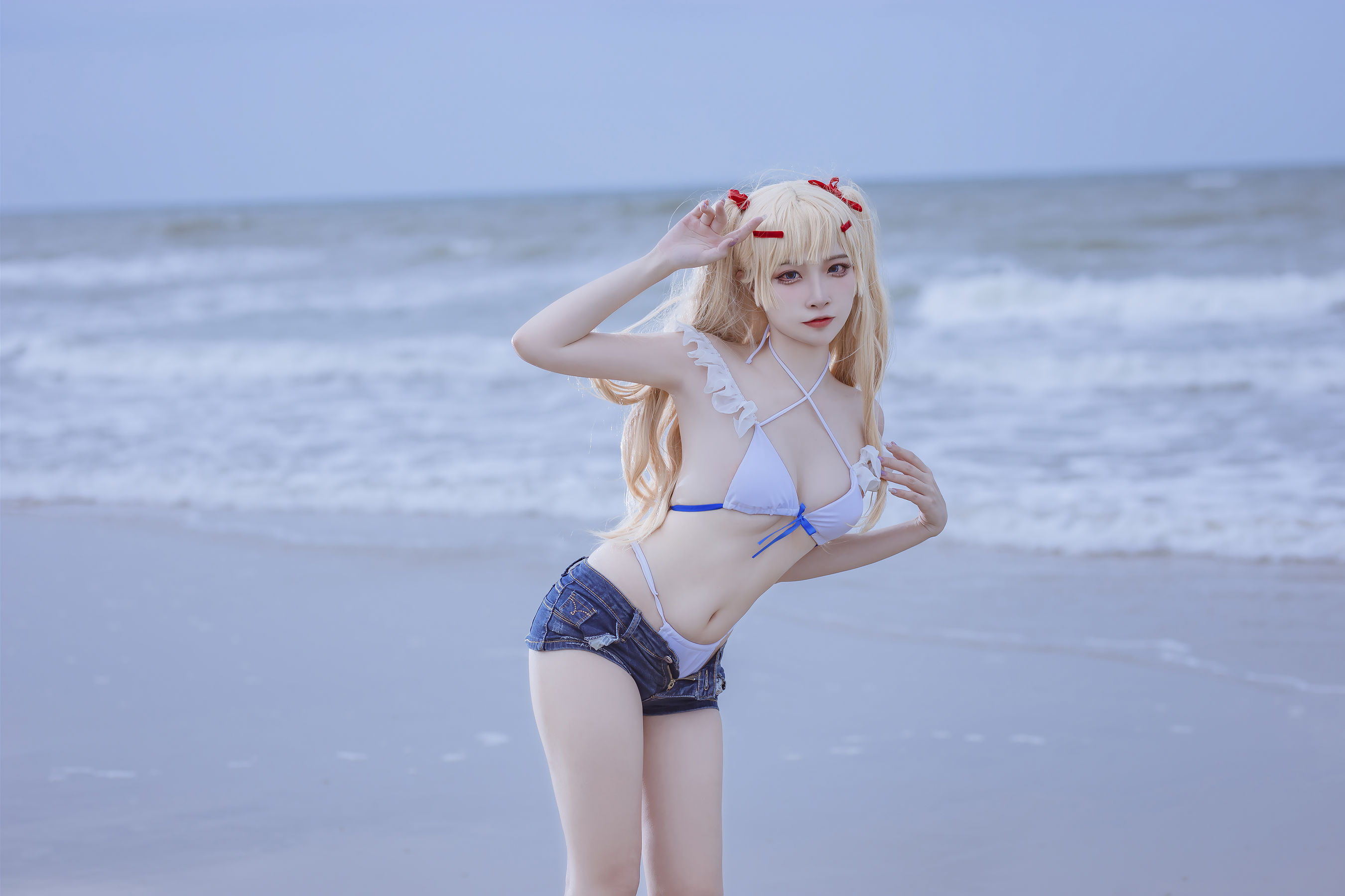 [福利COS] 人气Coser二佐Nisa - 碧蓝 苏塞克斯泳装第6张