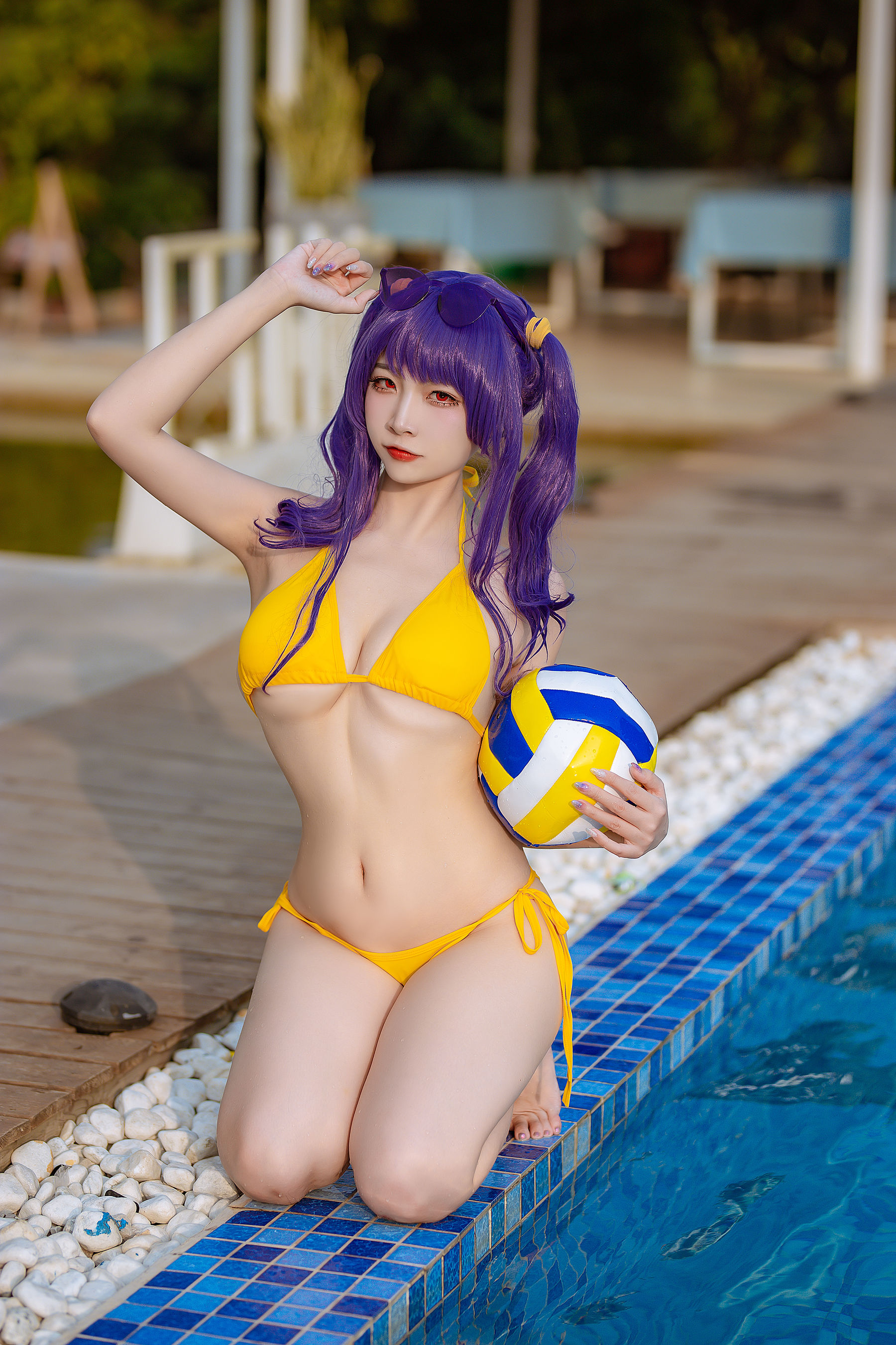 [福利COS] 人气Coser二佐Nisa - 碧蓝 波拉泳装第3张