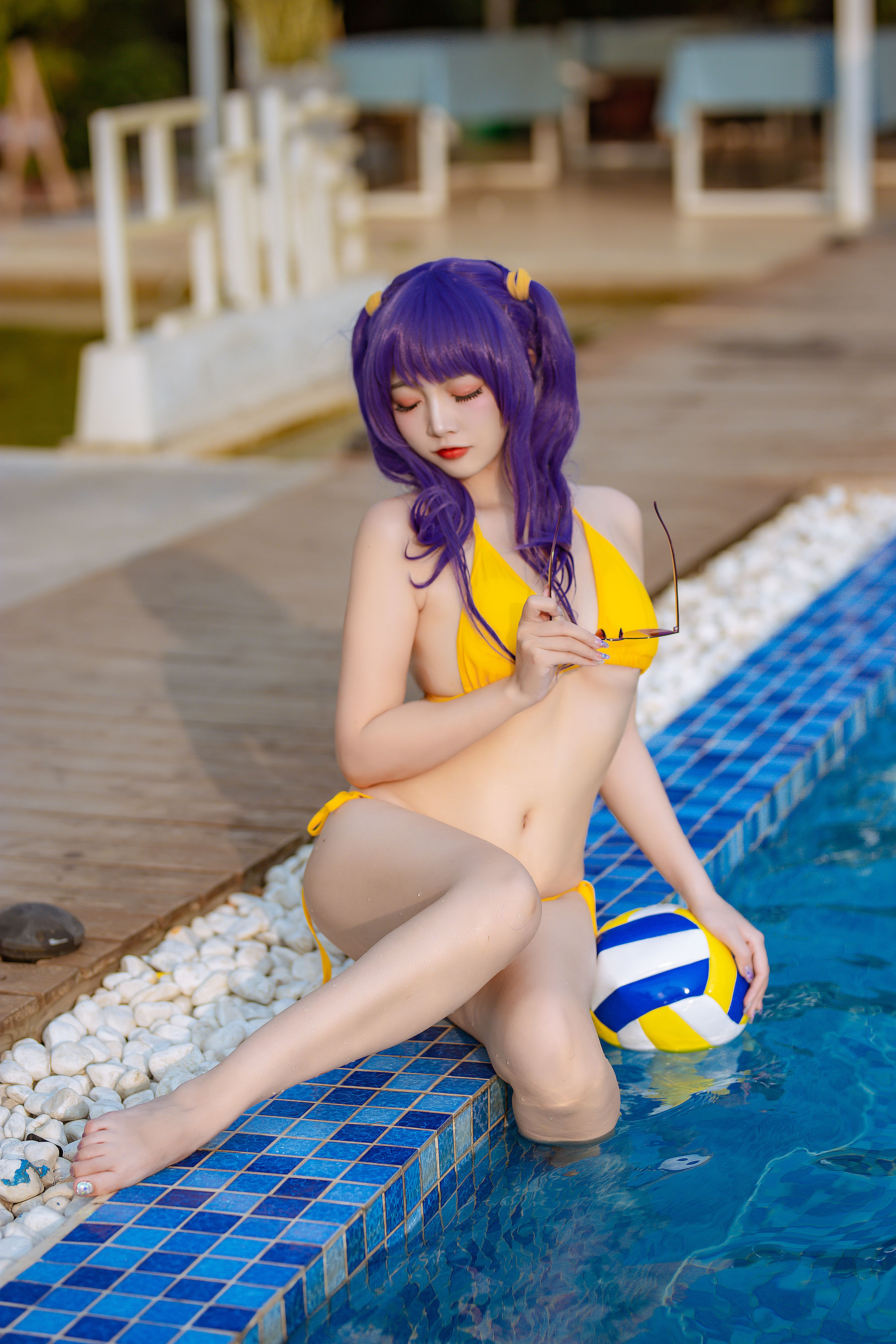 [福利COS] 人气Coser二佐Nisa - 碧蓝 波拉泳装第3张