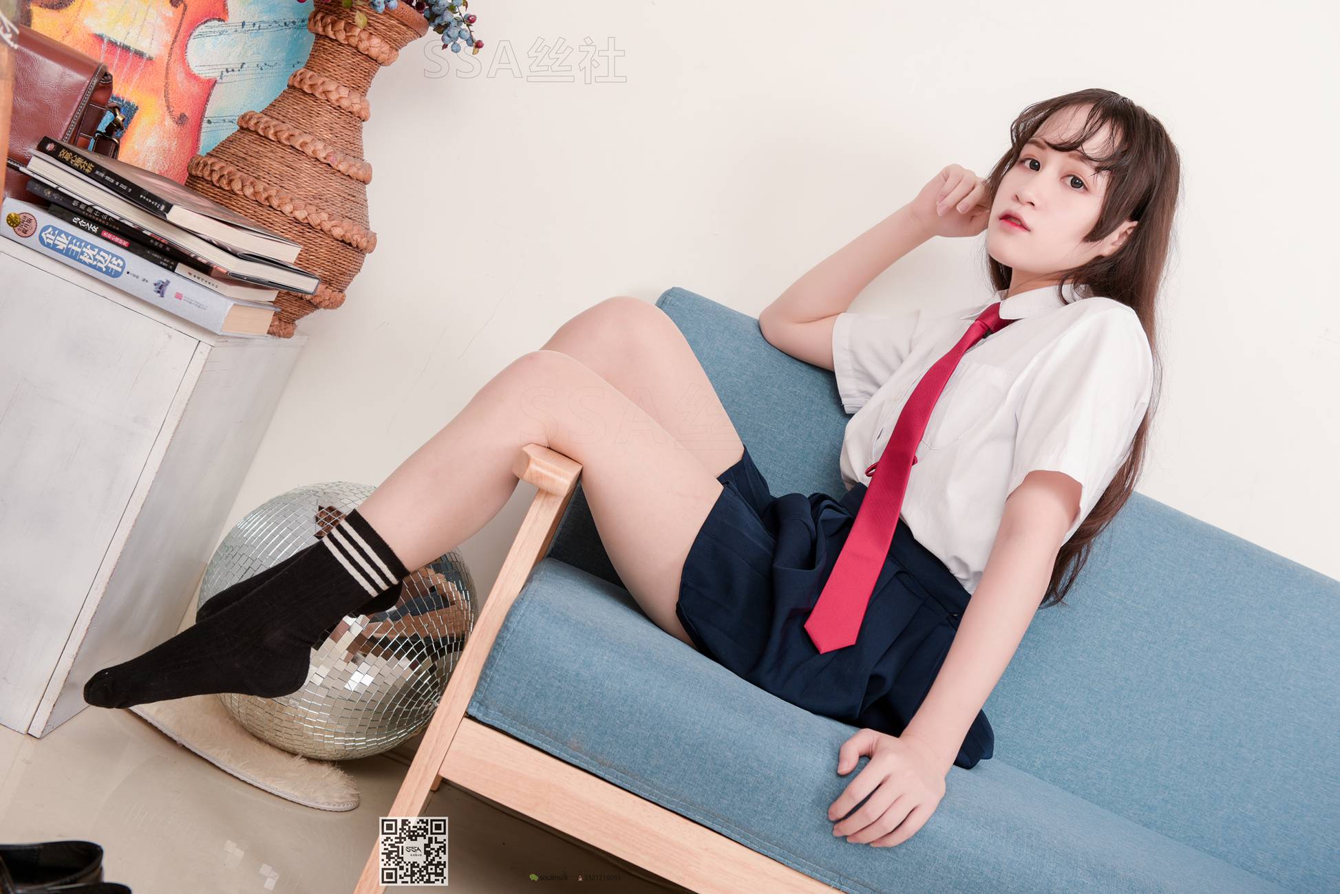 [SSA丝社]超清写真 NO.141 丹丹 JK至服黑色半膝袜肉丝穿搭示范[133P]第17张