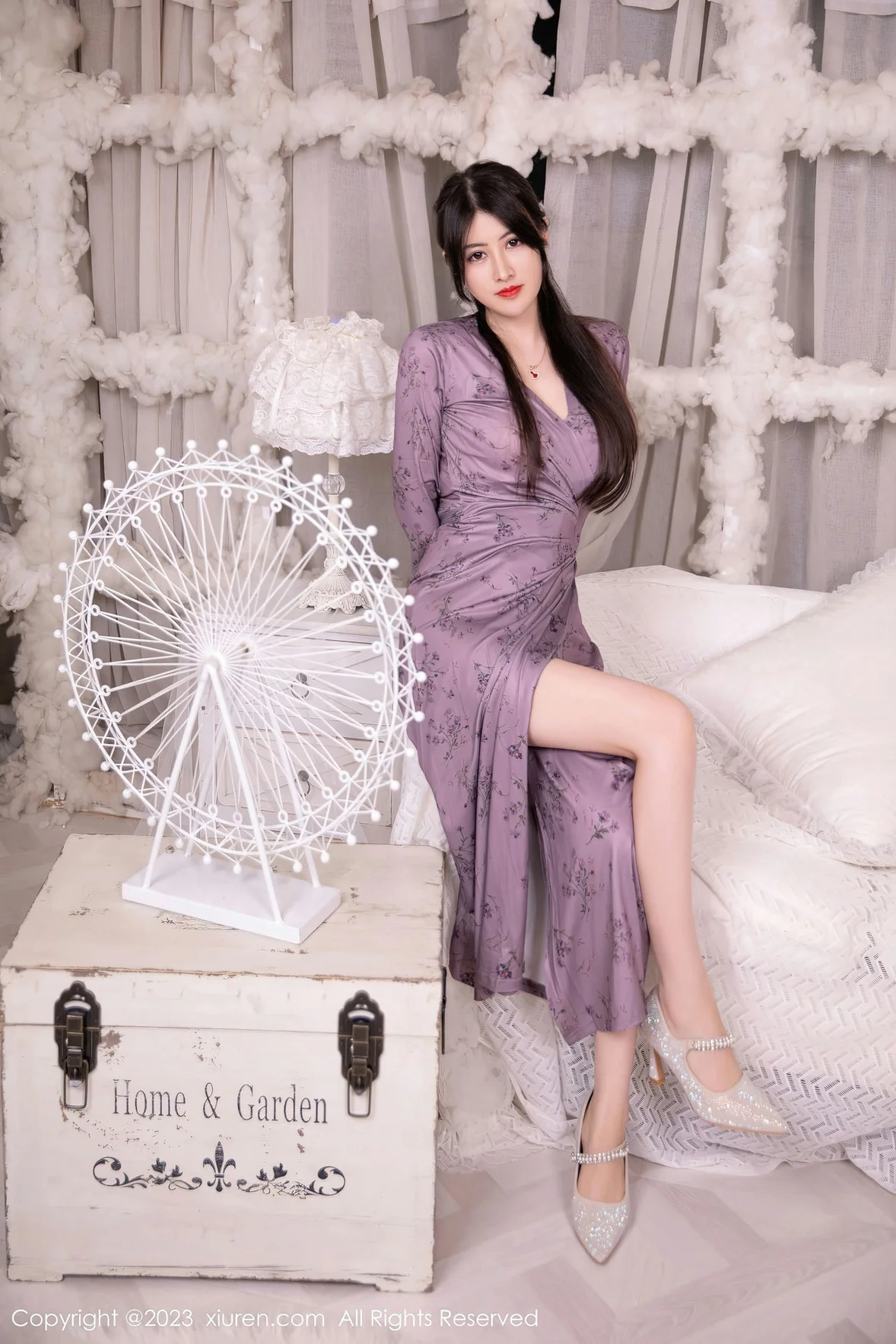  XiuRen 秀人 No.7126 诗诗kiki 紫色连夜长裙性感写真 [88P]第2张