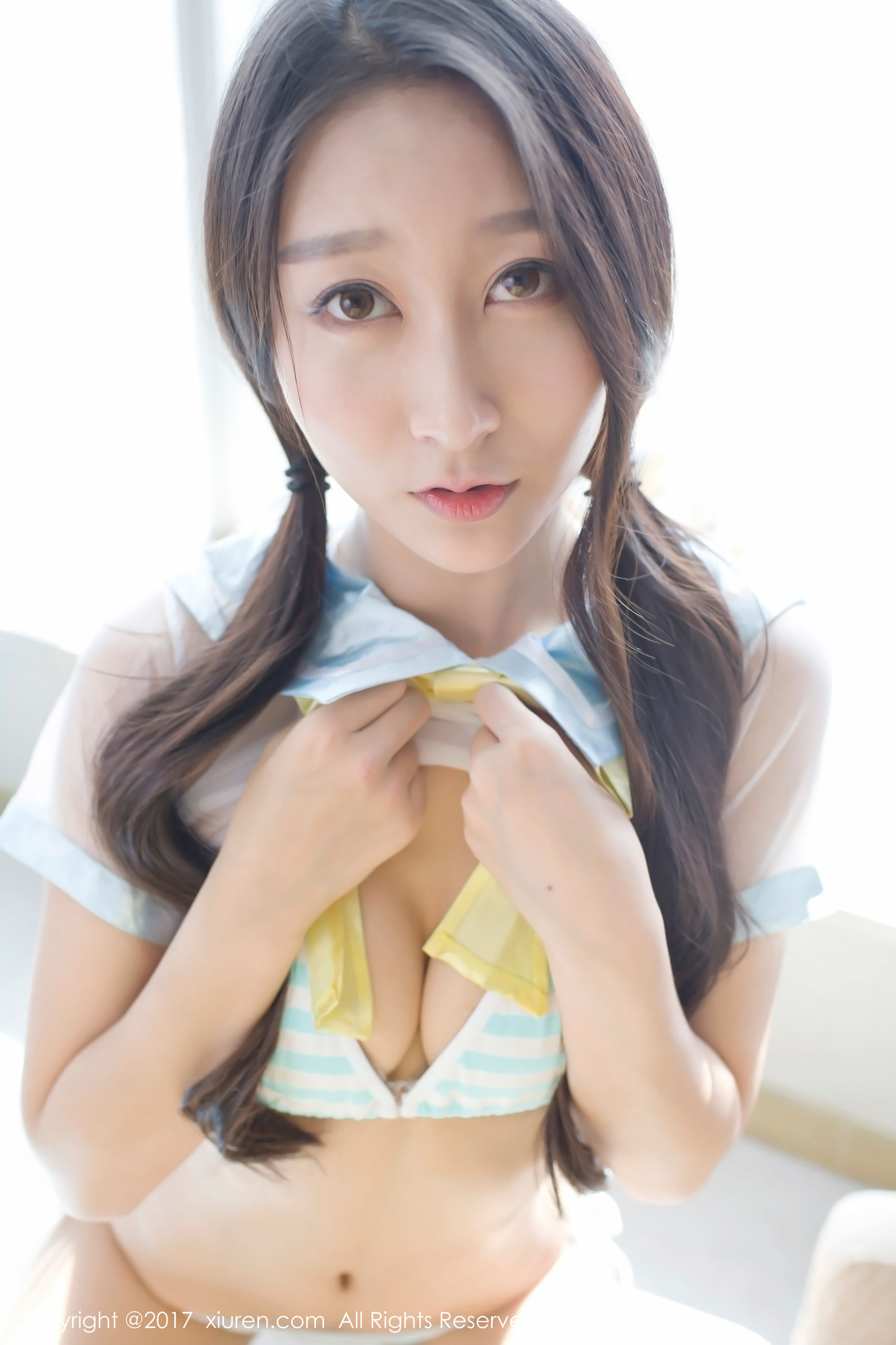 赵熙儿《浴缸吊带蕾丝+透视学生装》 秀人网XIUREN No.776第10张