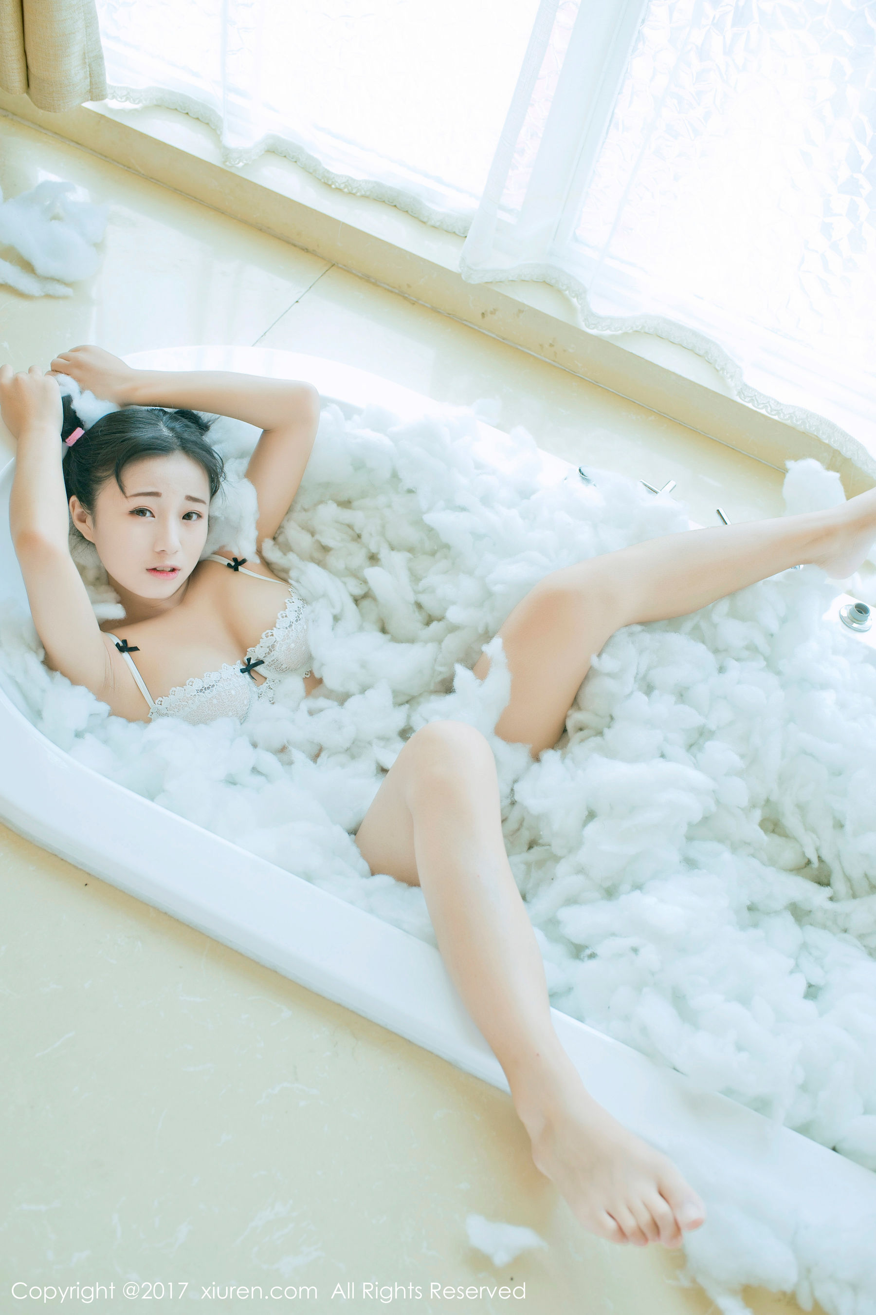 仓井优香《白色蕾丝吊带系列+连体日系高中体操服》 XiuRen 秀人网 NO.805第12张