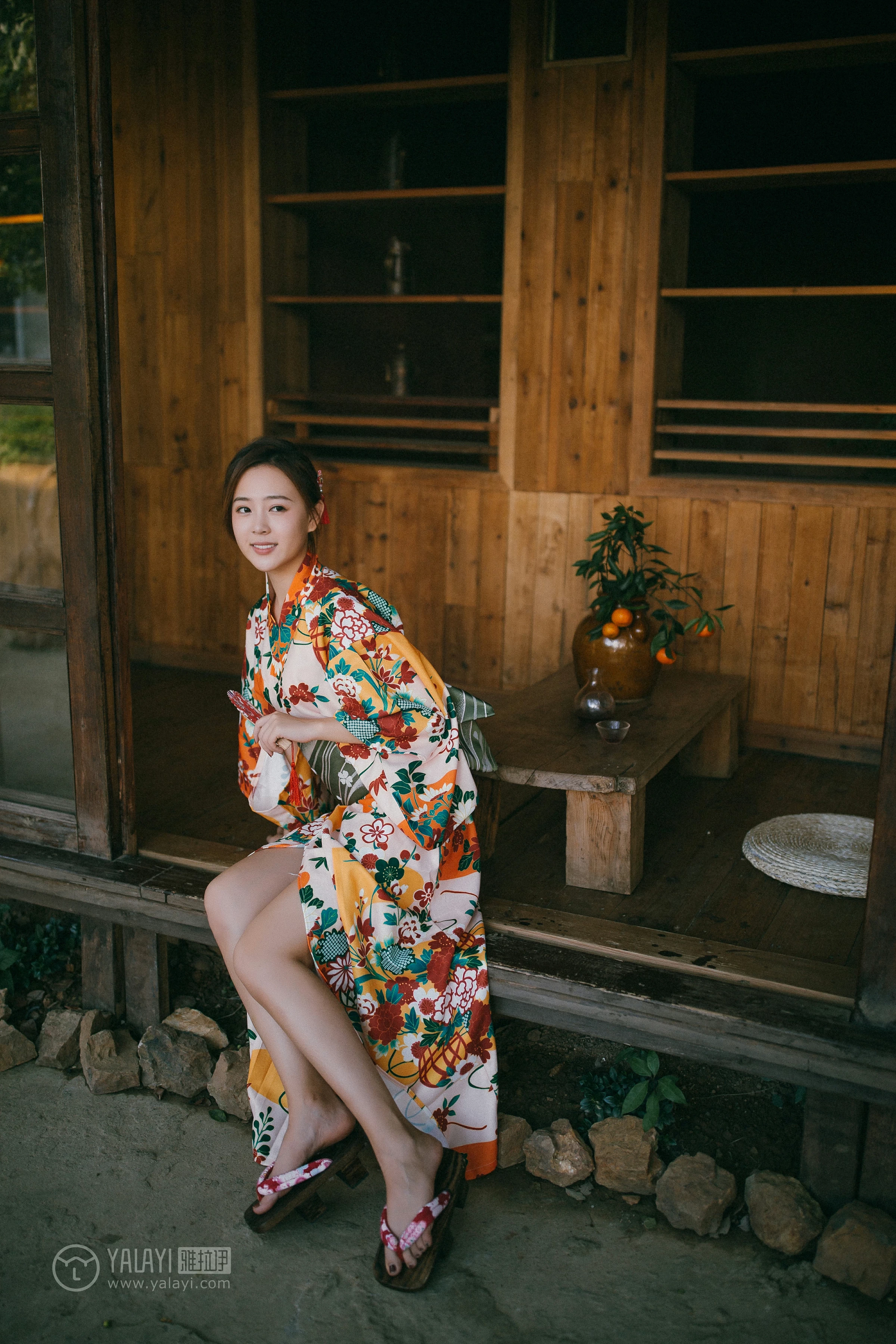 [YALAYI雅拉伊]NO.140 日清和室 张雨青 碎花和服性感私房写真集第7张