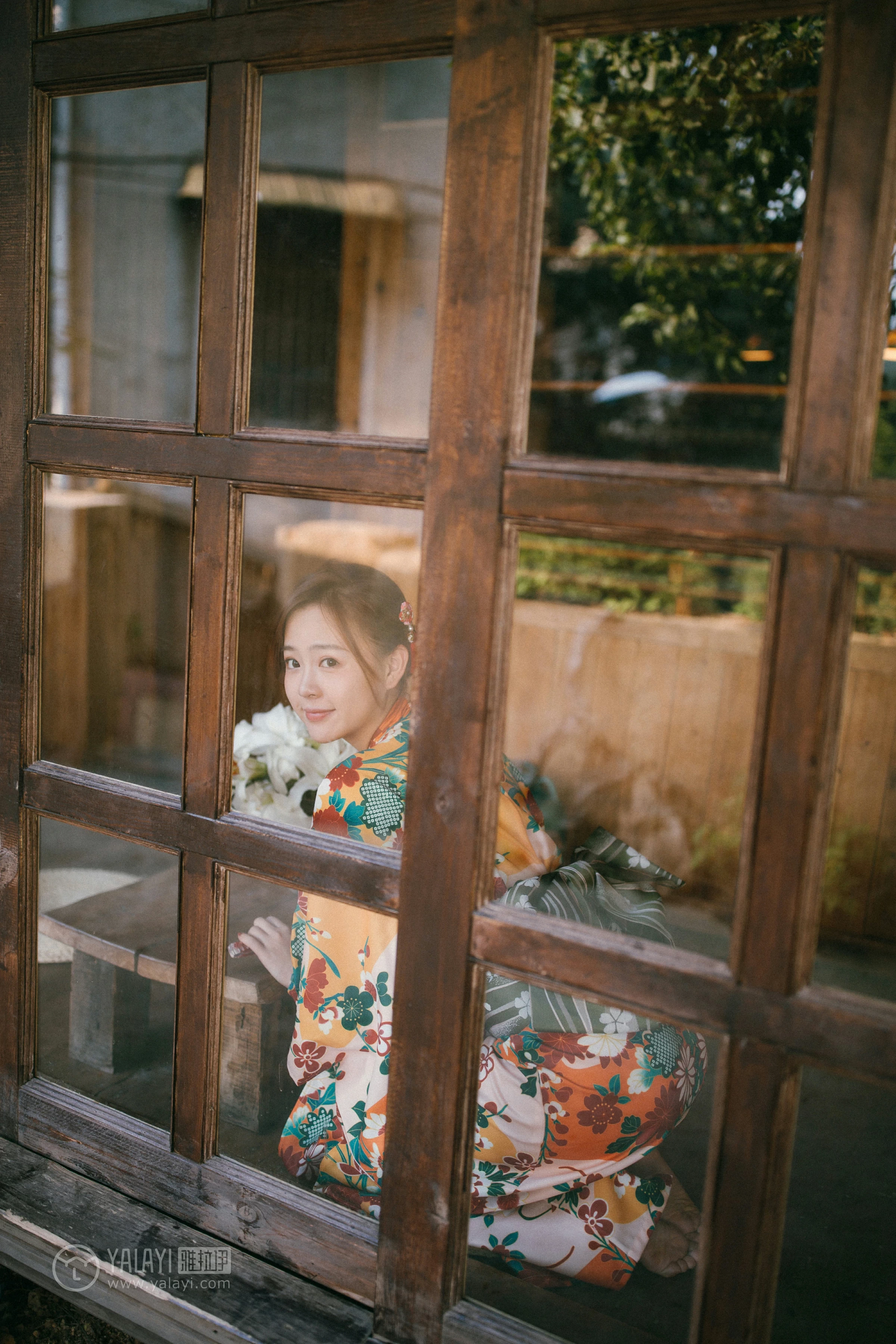 [YALAYI雅拉伊]NO.140 日清和室 张雨青 碎花和服性感私房写真集第9张