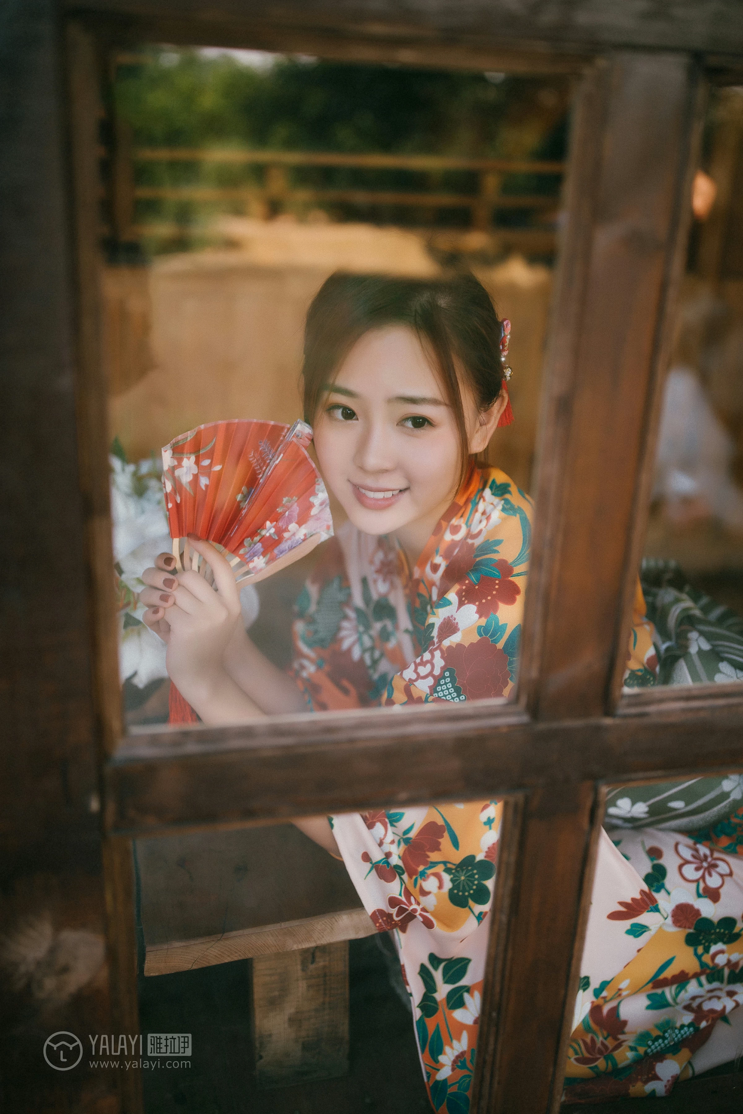 [YALAYI雅拉伊]NO.140 日清和室 张雨青 碎花和服性感私房写真集第9张