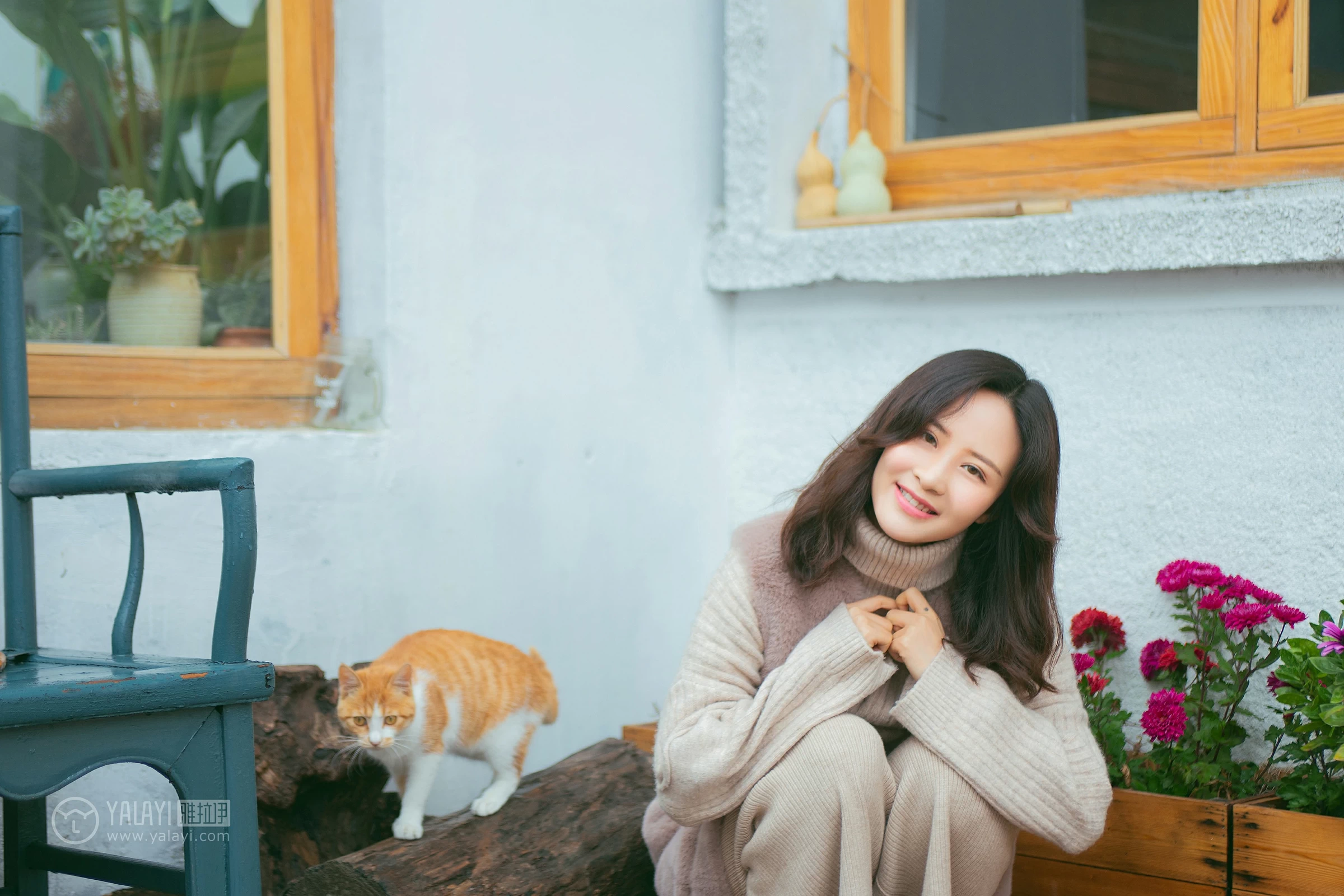 [YALAYI雅拉伊]NO.151 旅行日记 毛毛 米色毛衣加休闲长裤私房写真集第5张
