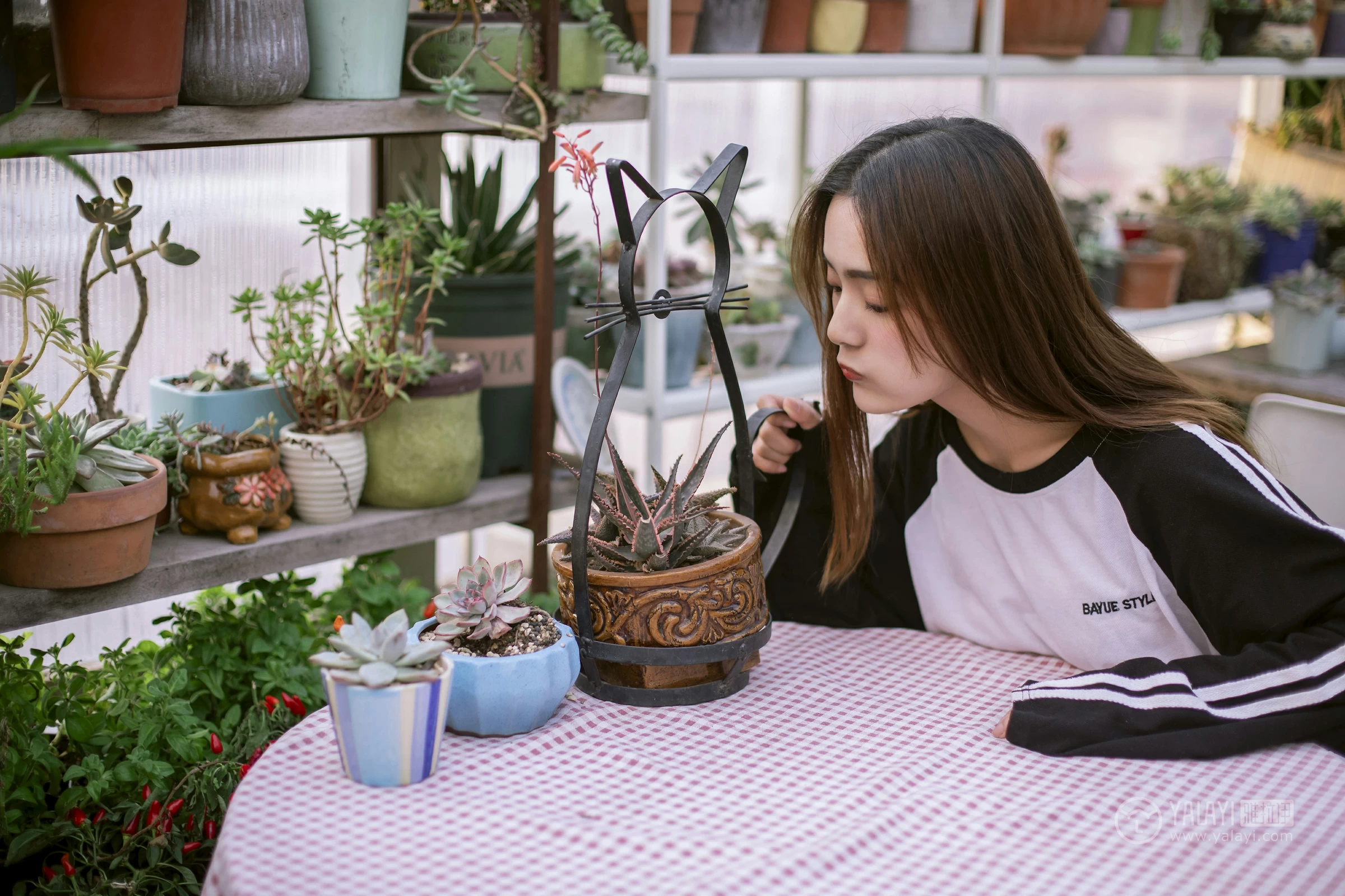 [YALAYI雅拉伊] No.180 我想有个花园 白日梦 黑白卫衣加紧身牛仔裤清纯可爱私房写真集第8张