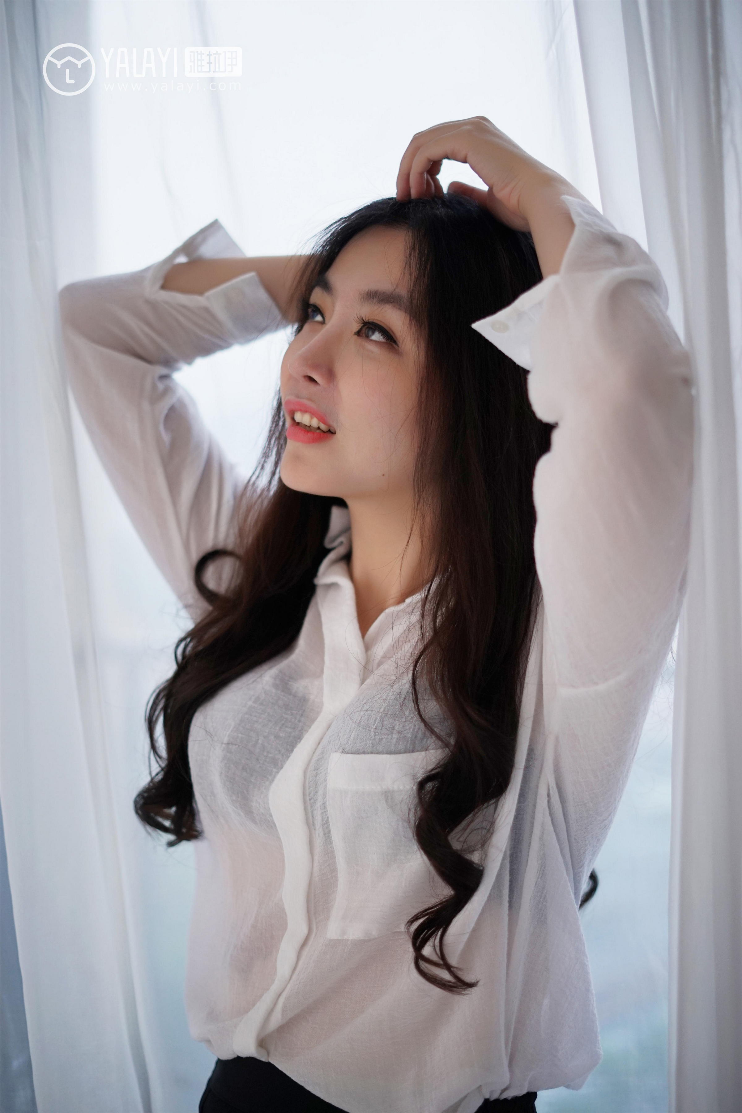 [YALAYI雅拉伊]NO.012 韵味美腿丽人 沈紫云 白色透视衬衫加黑色短裙性感私房写真集第8张