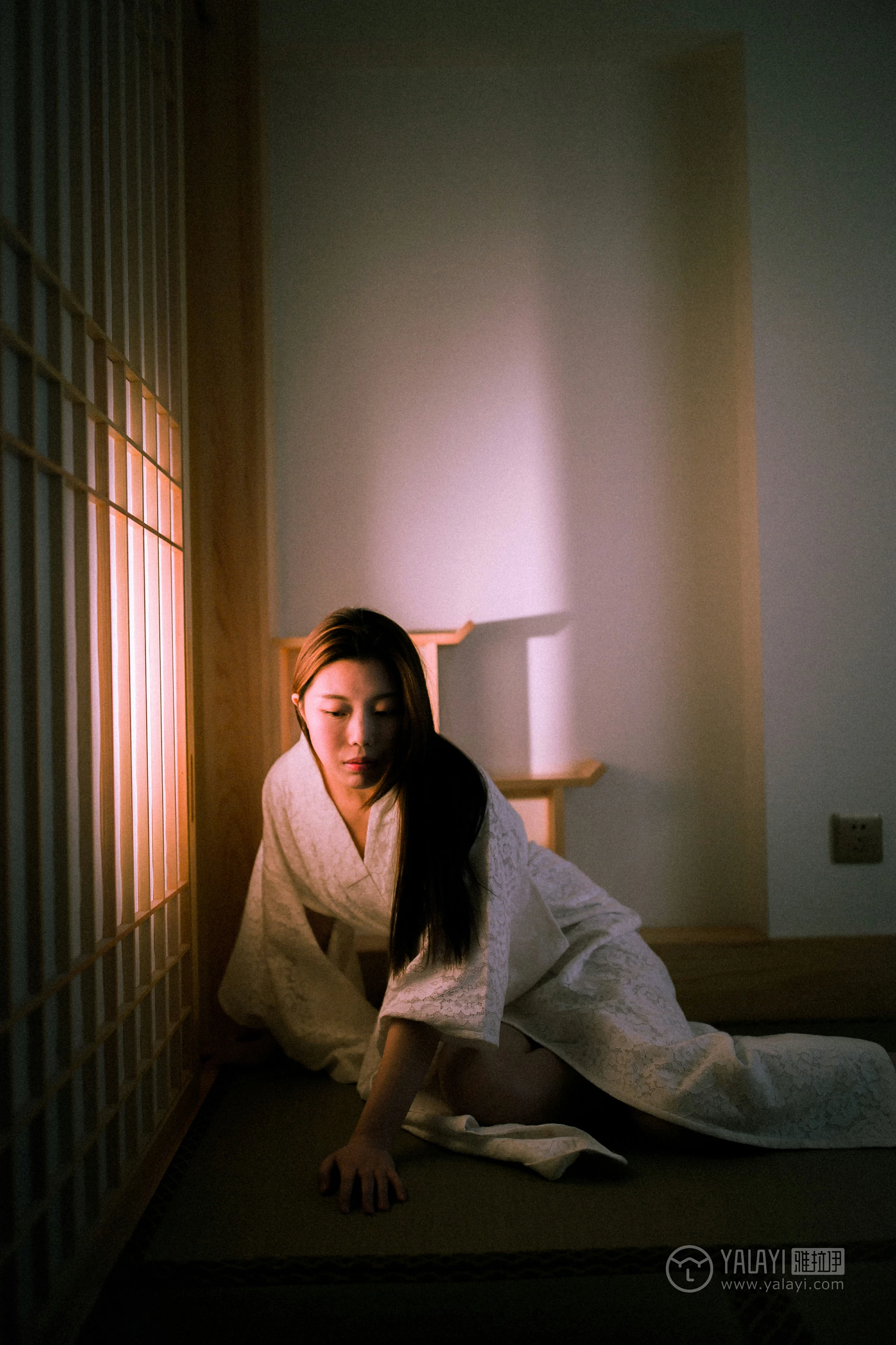 [YALAYI雅拉伊]No.202 夜光 圆圆 白色透视蕾丝镂空睡衣性感私房写真集第4张