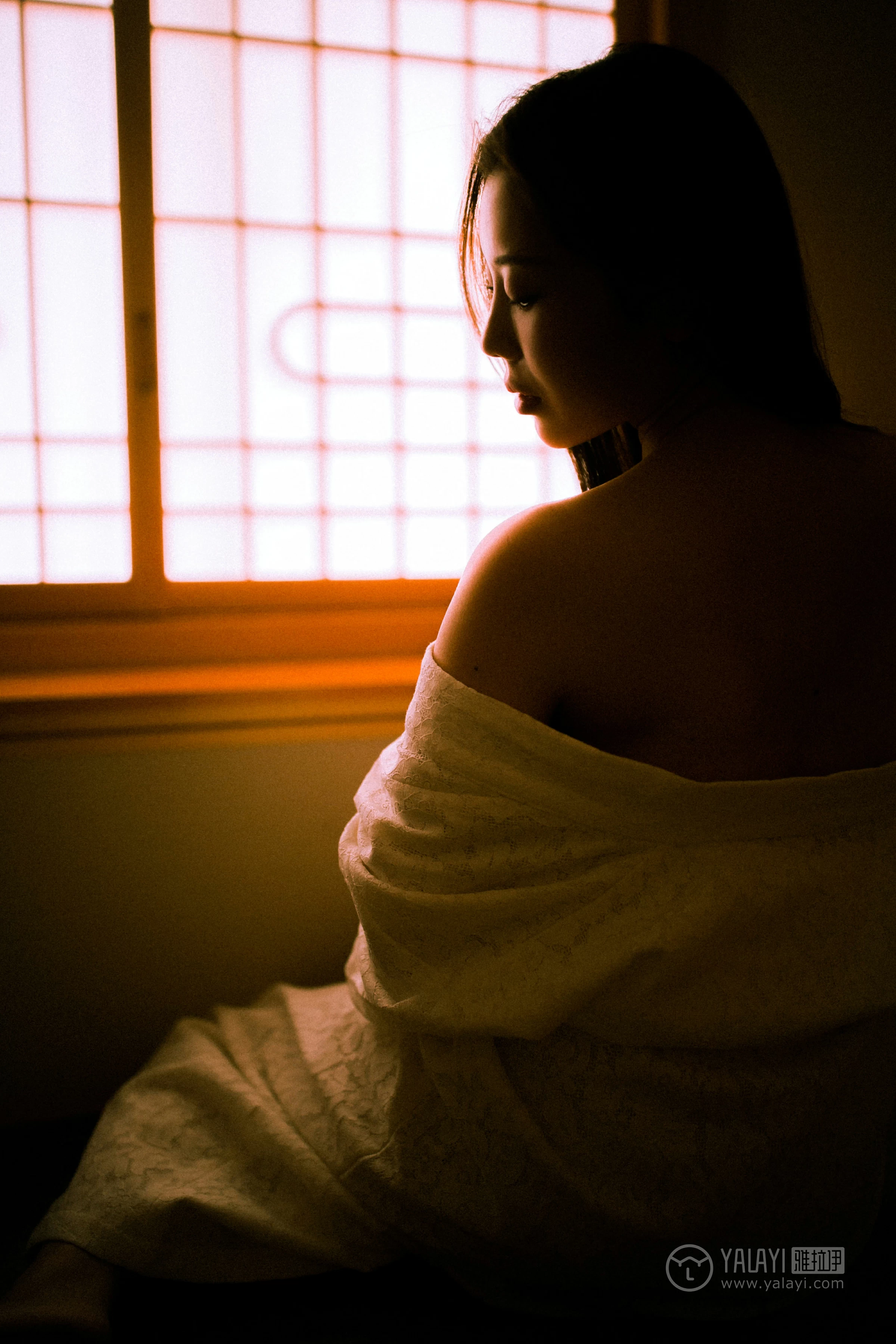 [YALAYI雅拉伊]No.202 夜光 圆圆 白色透视蕾丝镂空睡衣性感私房写真集第14张