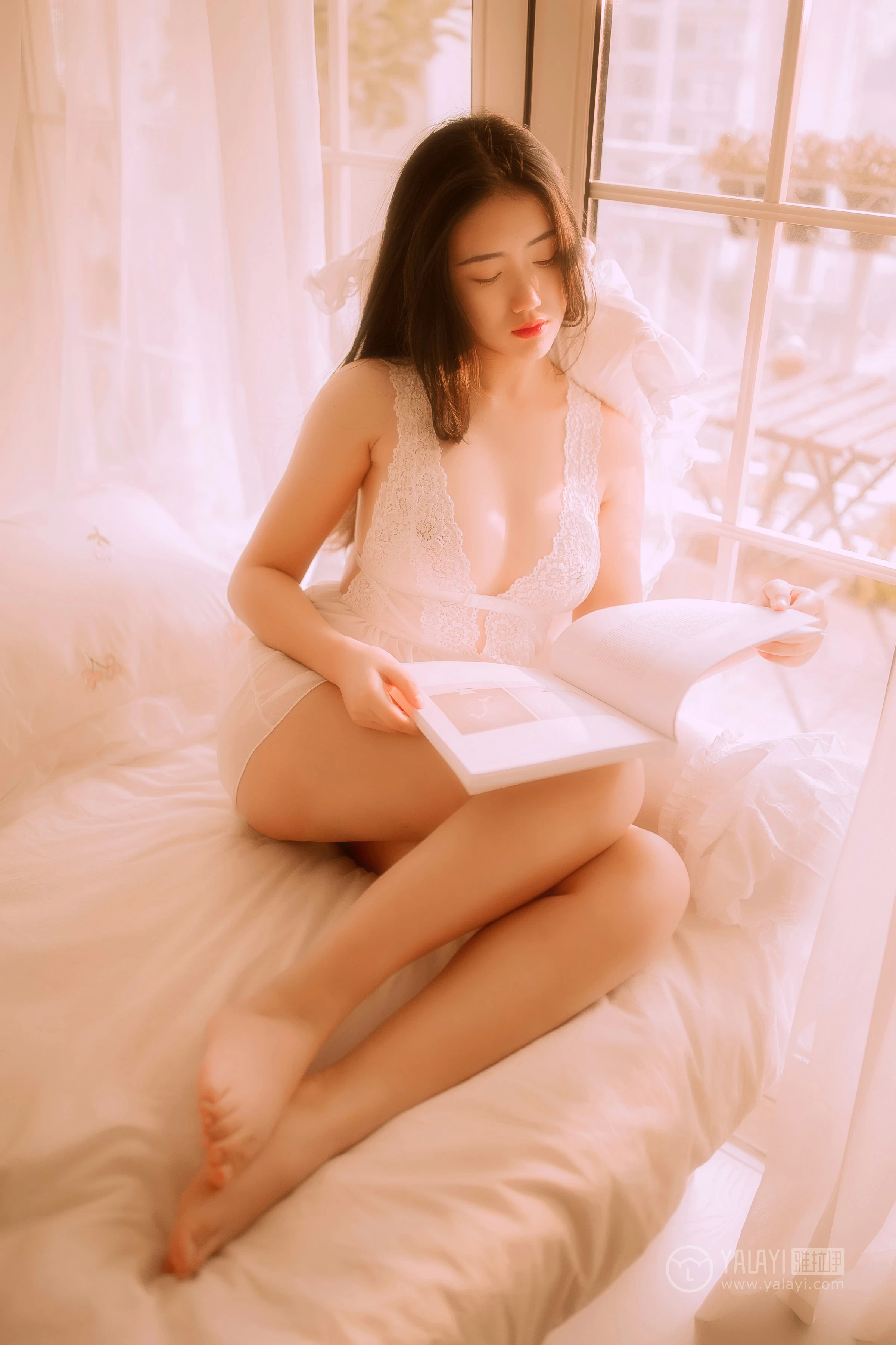 [YALAYI雅拉伊]No.208 闺房 水月沙子 白色透视情趣蕾丝睡衣裙性感私房写真集第8张