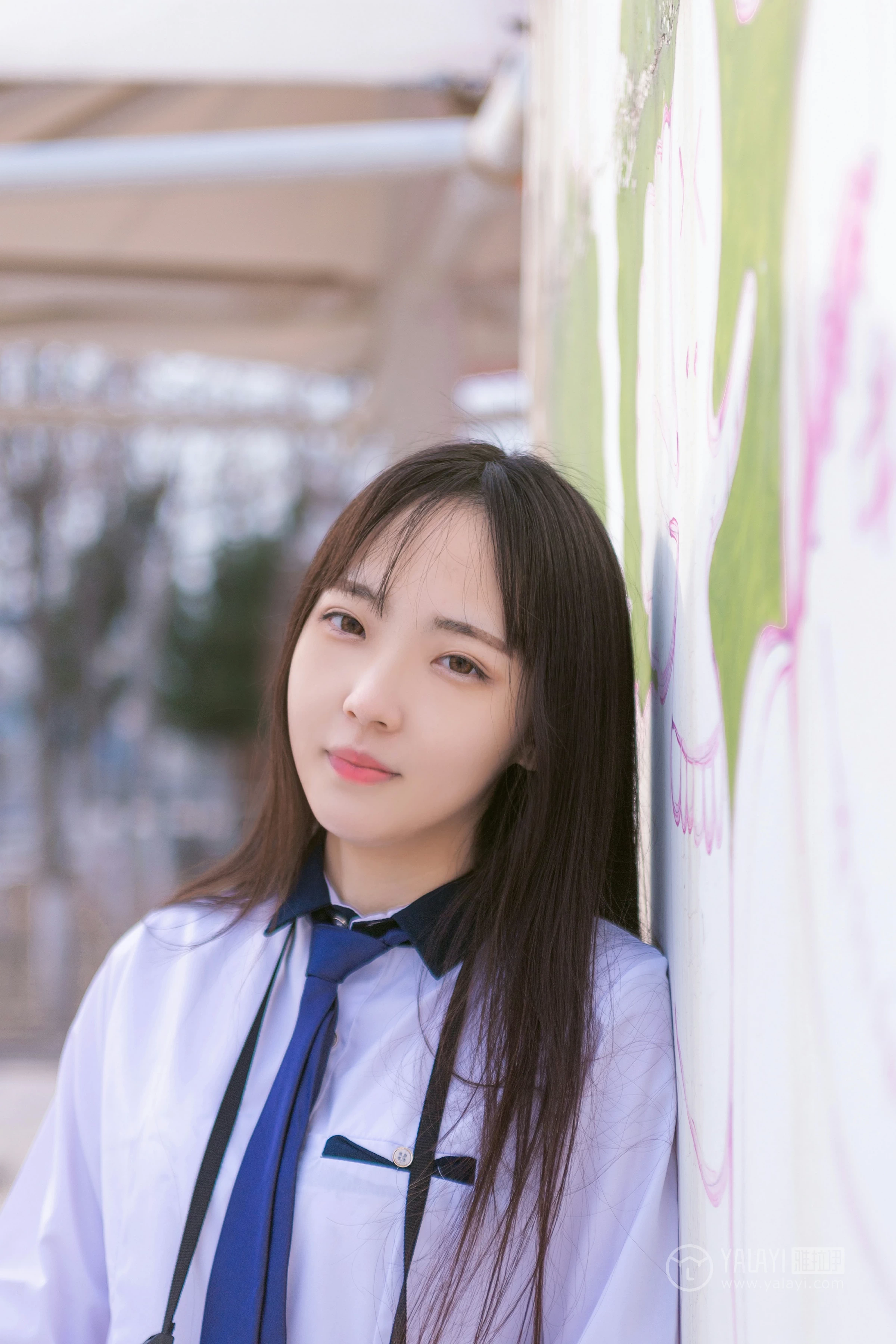 [YALAYI雅拉伊]No.229 小清新 文慧慧 日本高中女生制服与短裙加黑色丝袜美腿性感私房写真集第7张