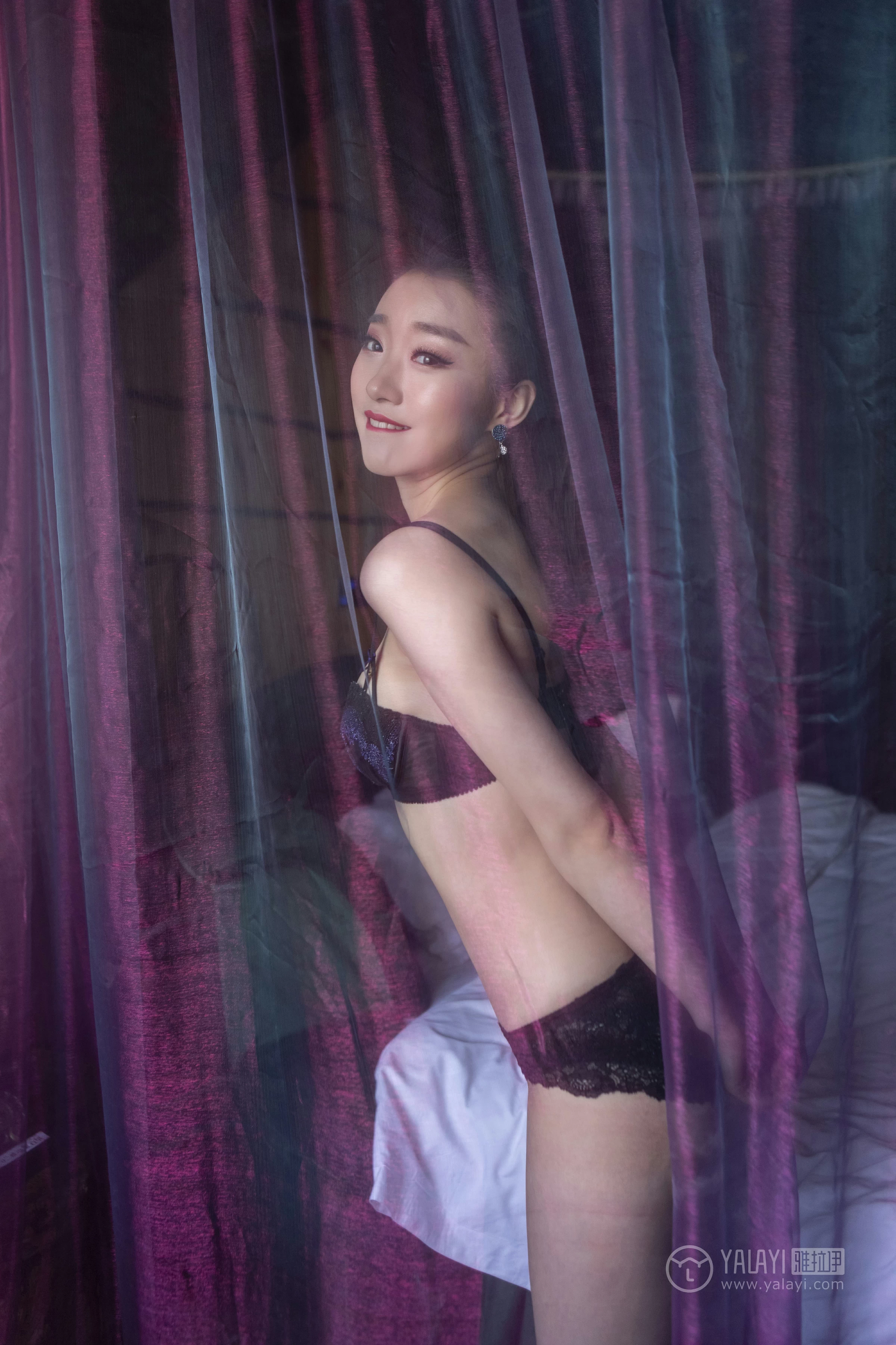 [YALAYI雅拉伊]No.228 紫纱 心怡 黑色蕾丝内衣性感私房写真集第11张