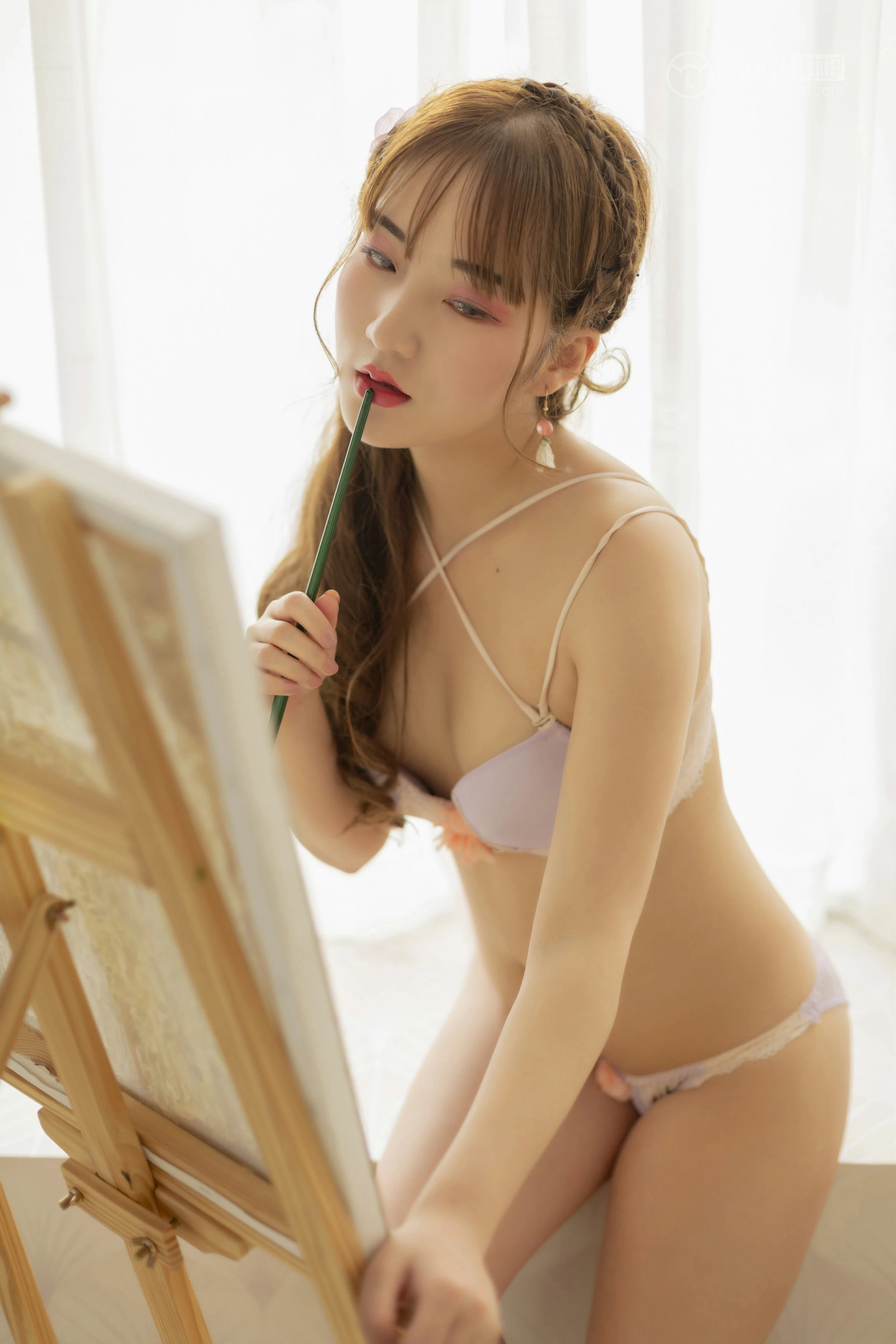 [YALAYI雅拉伊]No.261 自画像 顾盼兮 紫色蕾丝内衣性感私房写真集第10张