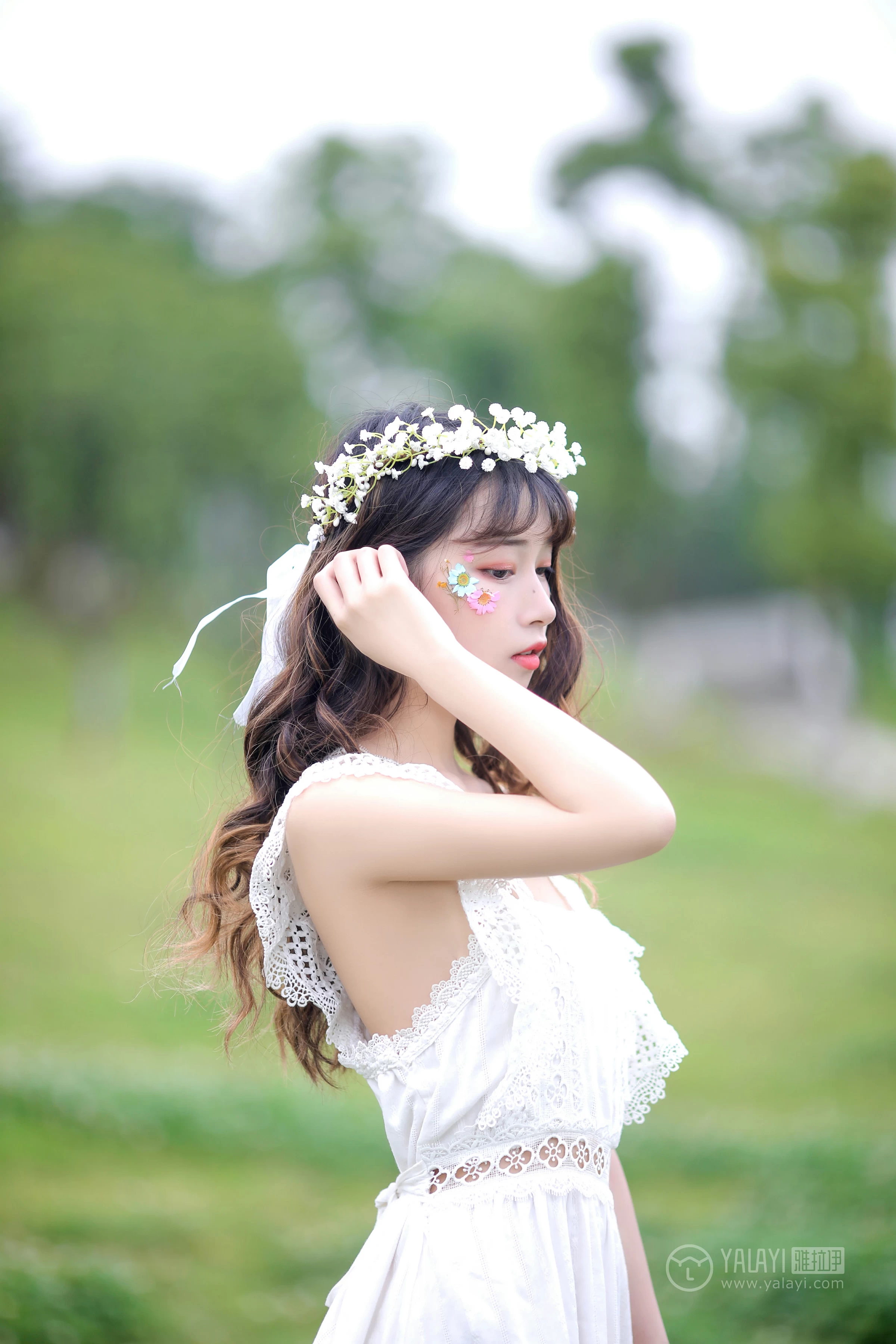 [YALAYI雅拉伊]No.303 花仙 花儿 白色镂空连衣裙与白色芭蕾舞裙性感私房写真集第12张