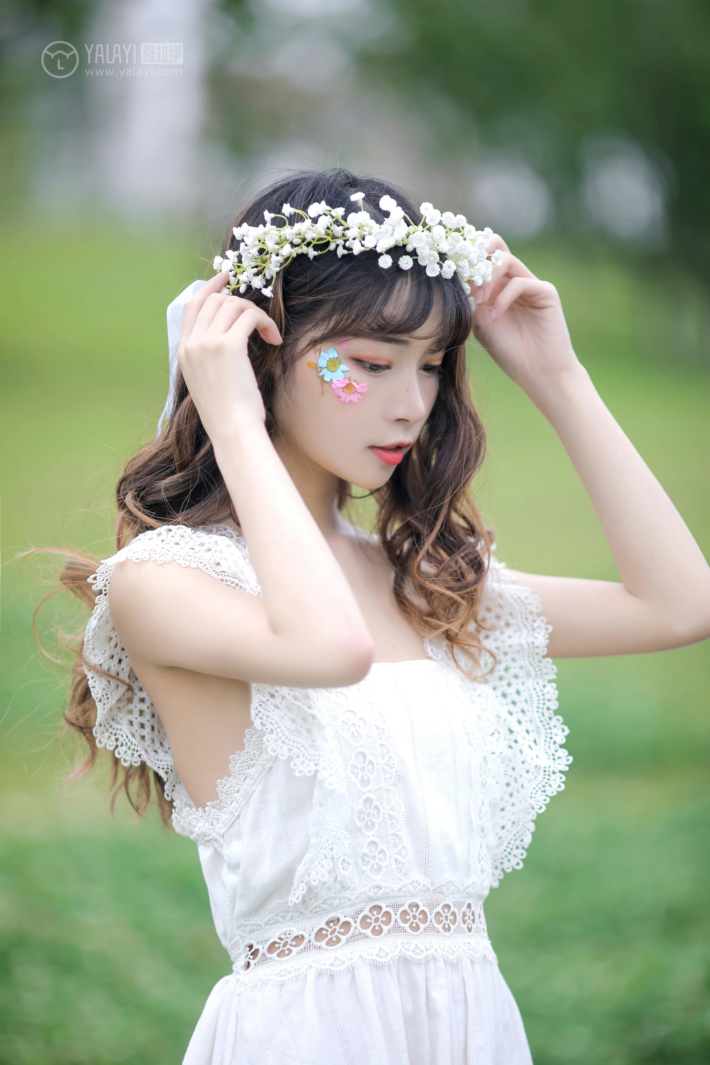 [YALAYI雅拉伊]No.303 花仙 花儿 白色镂空连衣裙与白色芭蕾舞裙性感私房写真集第15张