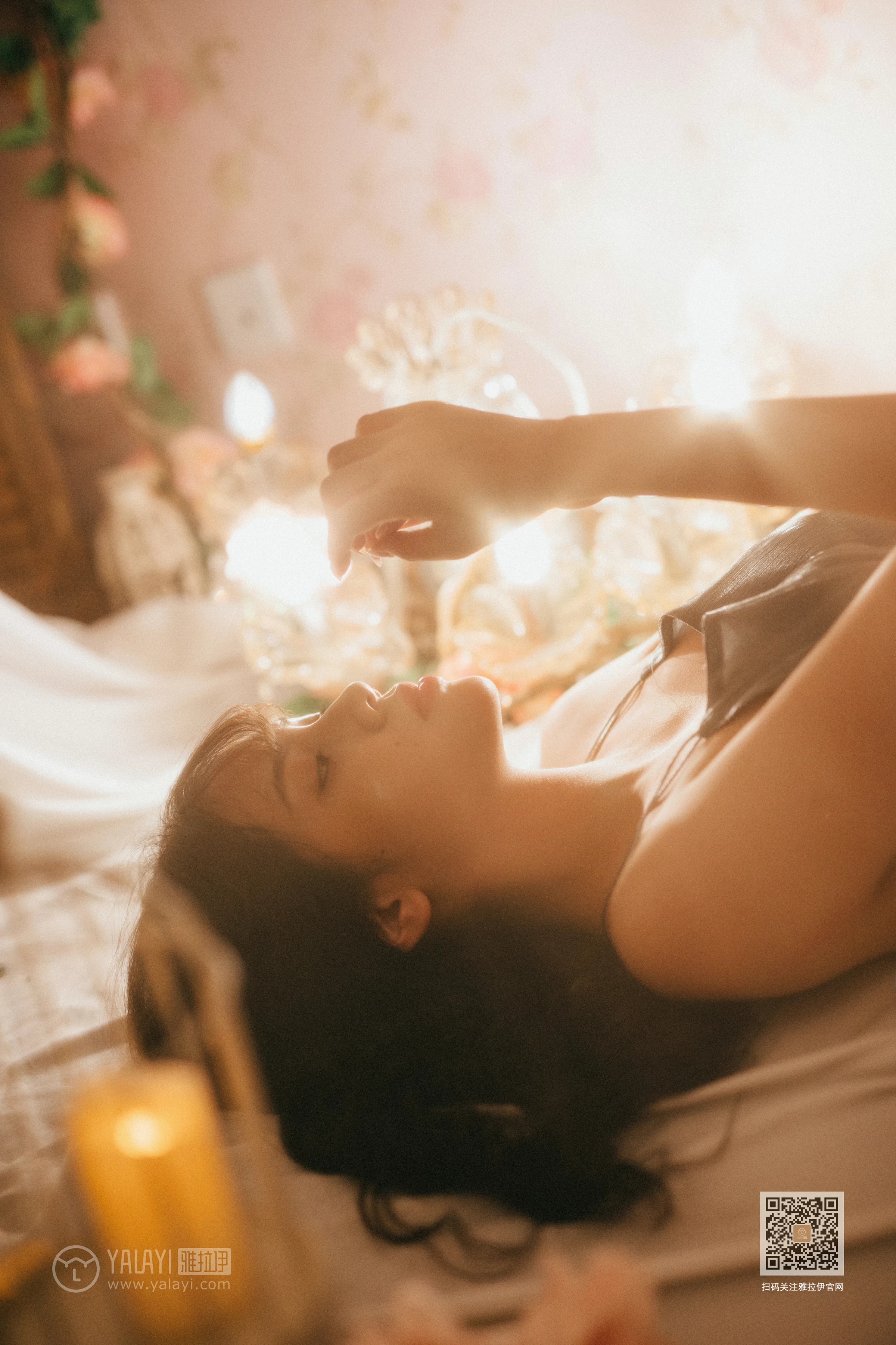 [YALAYI雅拉伊]No.391 撩拨 静儿 白色透视蕾丝内衣加安全短裤性感私房写真集第9张