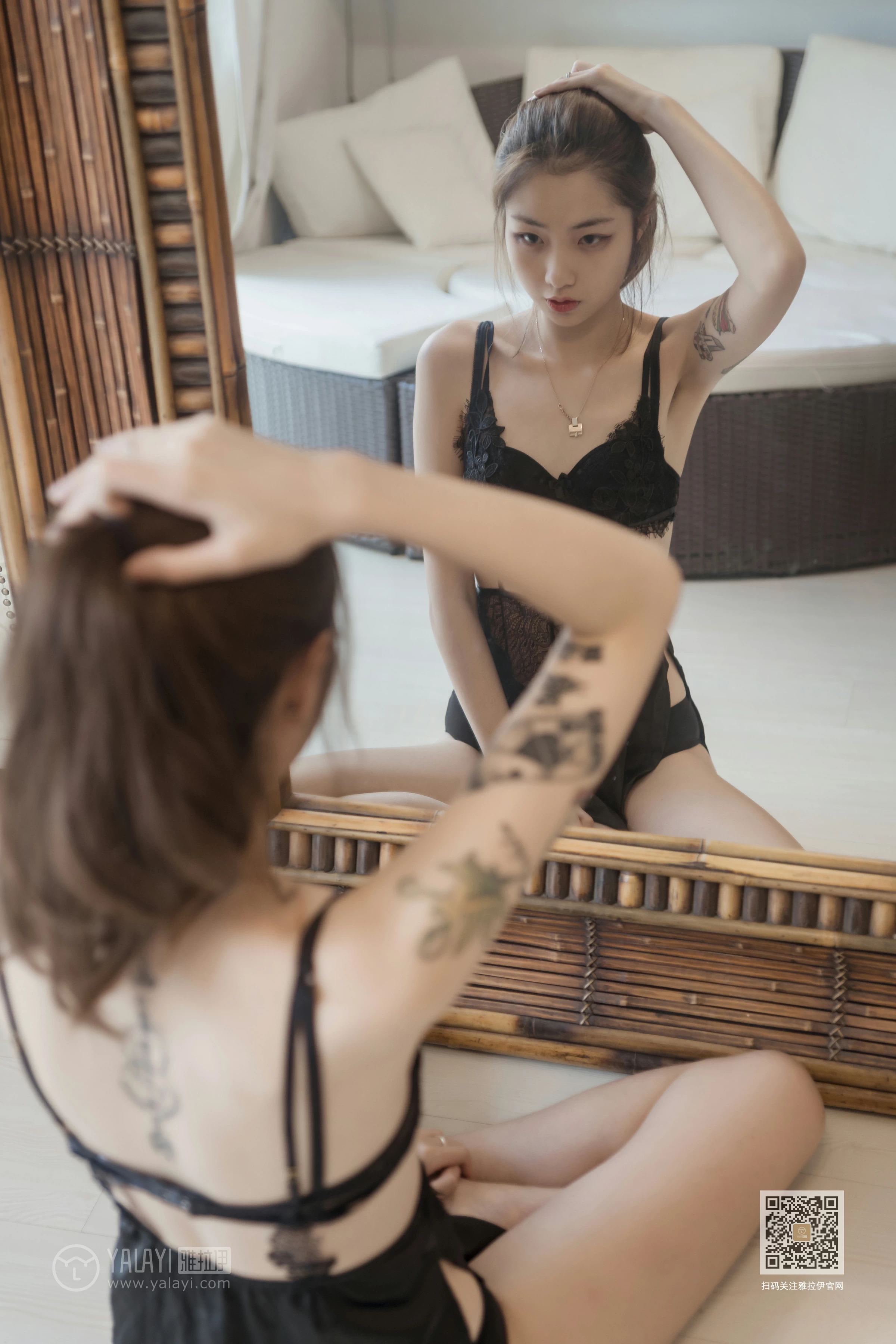 [YALAYI雅拉伊]Vol.432 千禧少女 鸭鸭 黑色透视情趣内衣性感私房写真集第8张