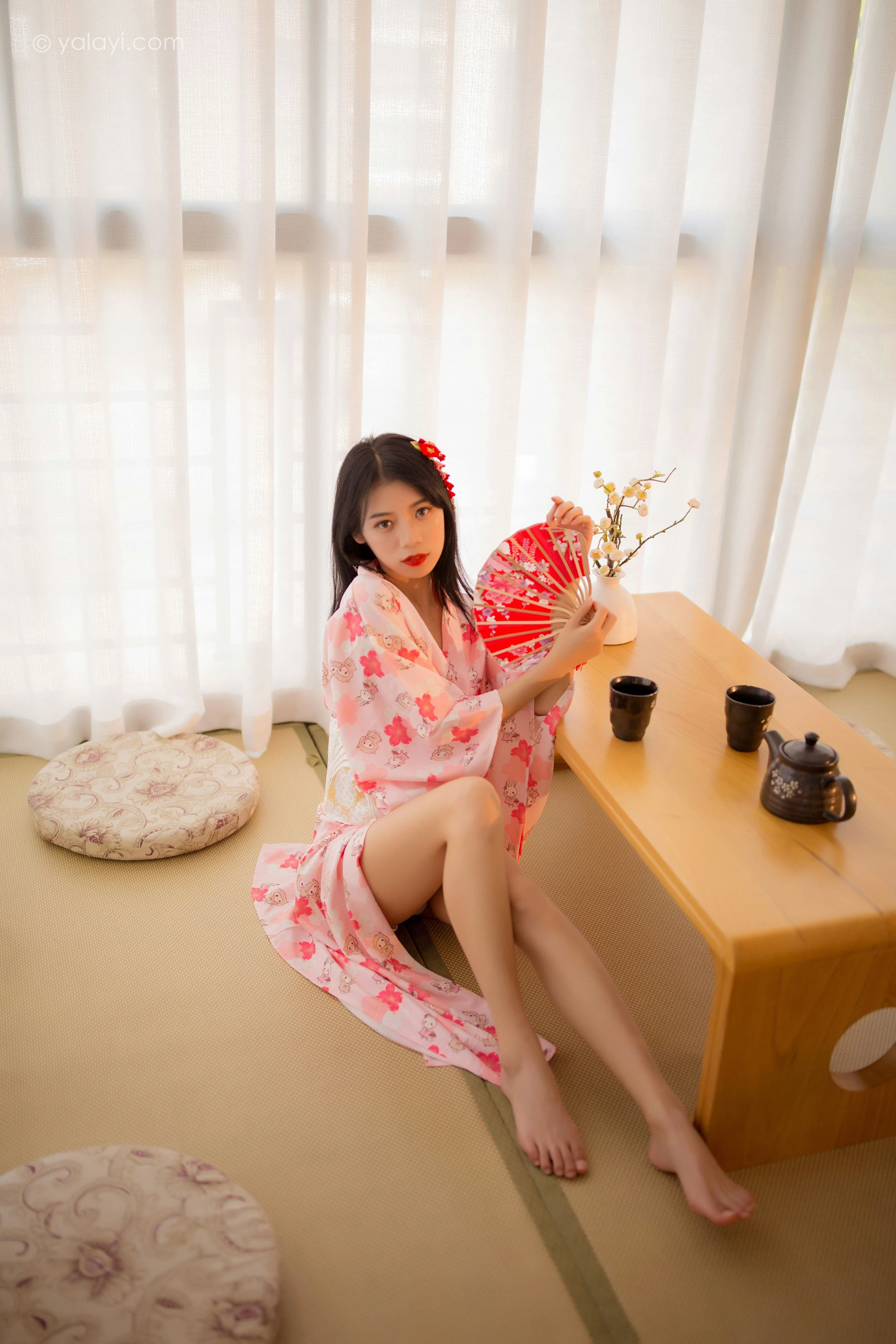 [YALAYI雅拉伊]NO.679 《花香自来》 丽雅 粉色和服居家性感私房写真集第5张