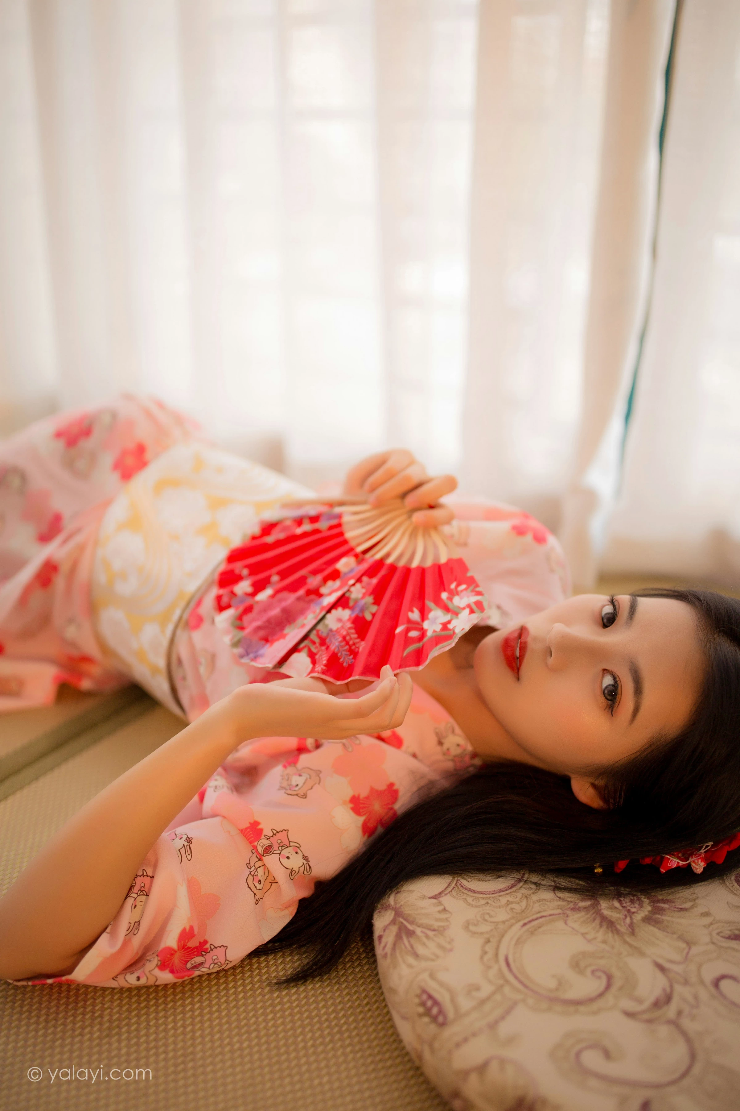 [YALAYI雅拉伊]NO.679 《花香自来》 丽雅 粉色和服居家性感私房写真集第11张