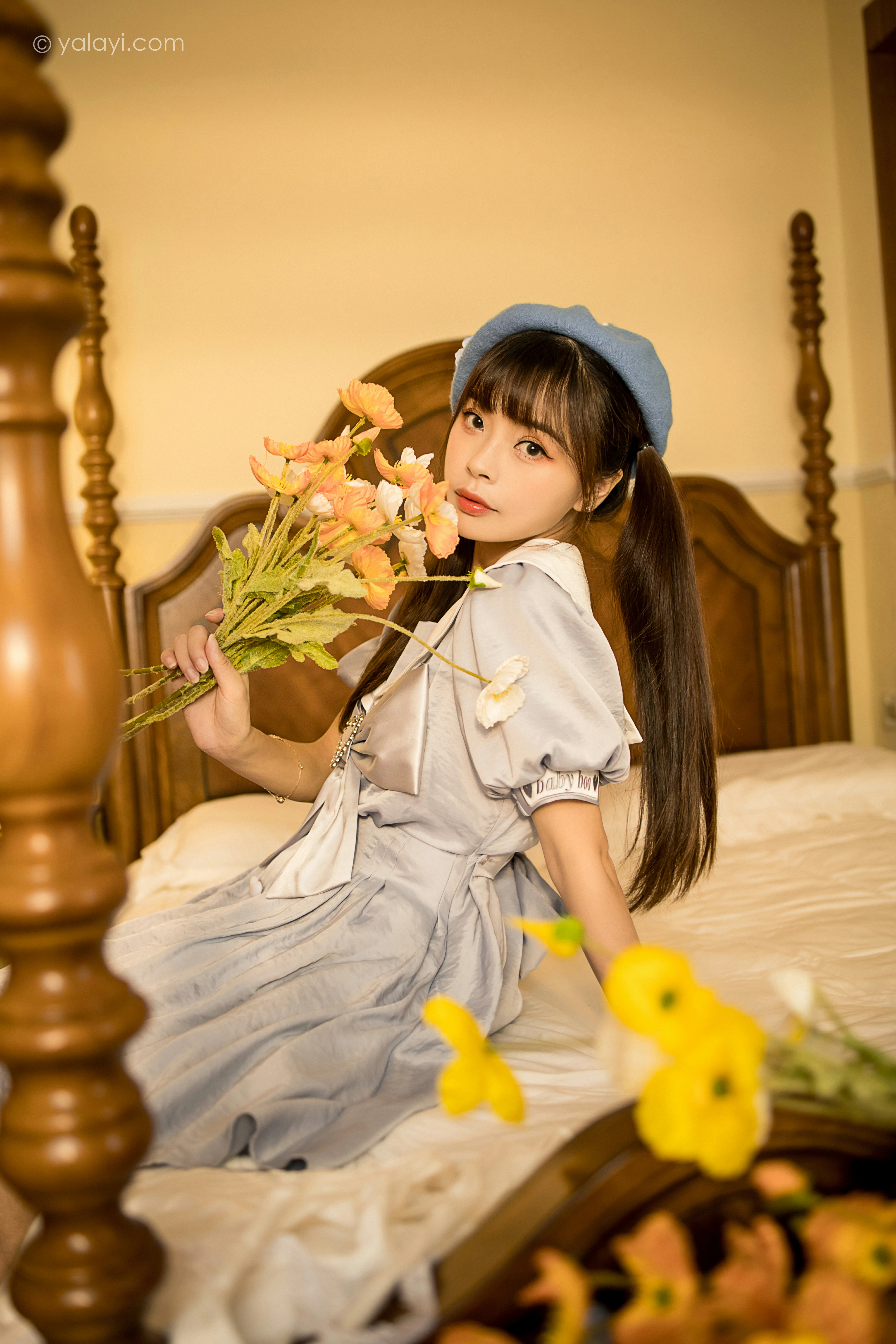 [YALAYI雅拉伊]NO.859 JK水手制服 程小蝶 灰色连身制服居家清纯写真集第2张