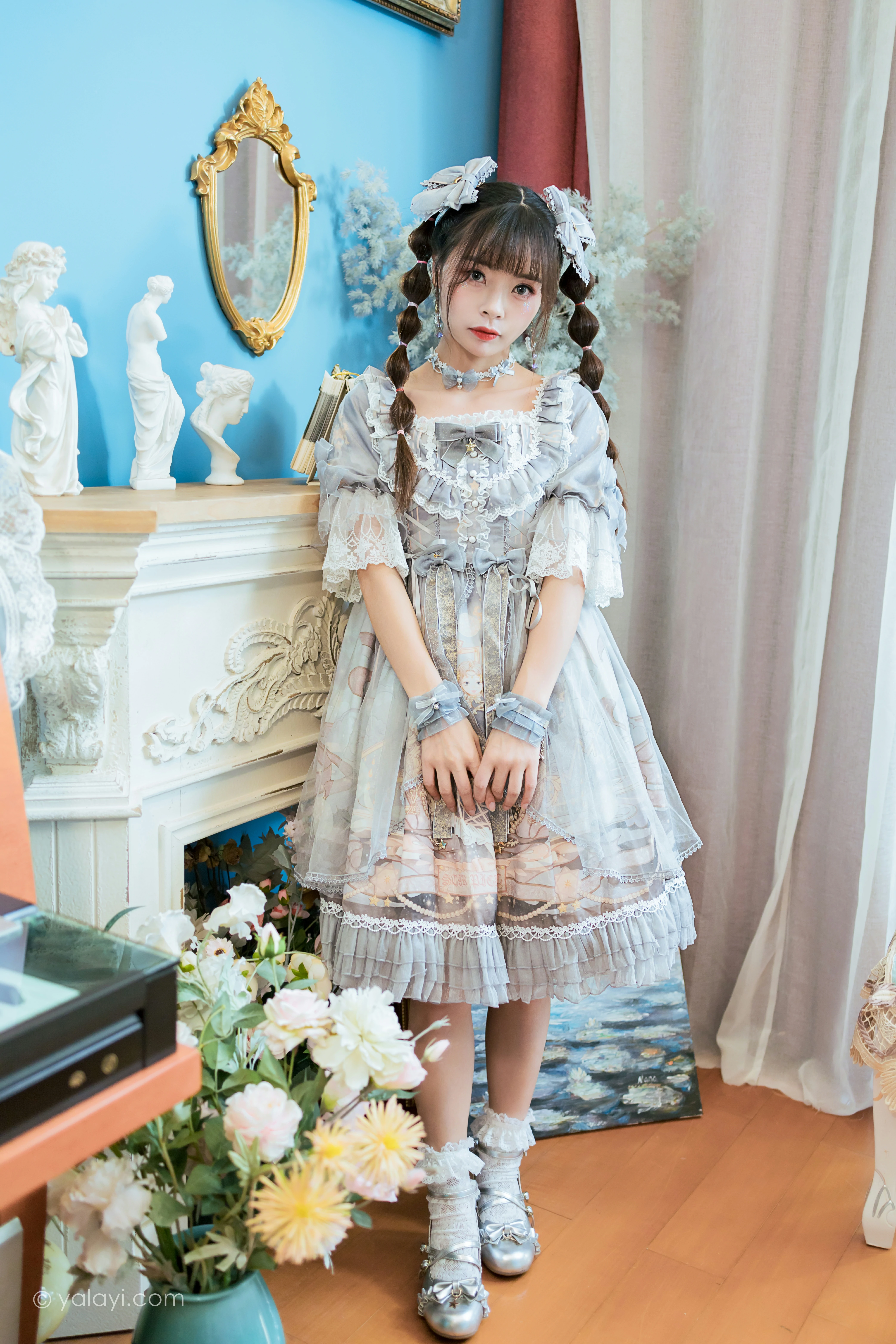 [YALAYI雅拉伊]NO.853 洛丽塔Lolita 程小蝶 淡蓝色连身制服裙清纯可爱私房写真集第2张