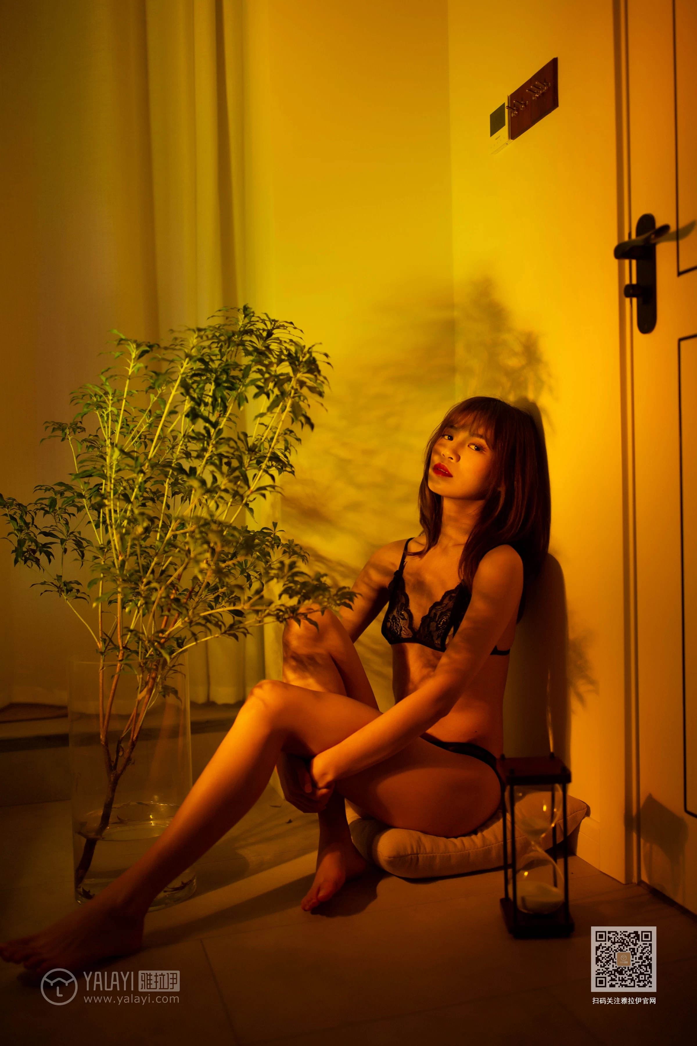 [YALAYI雅拉伊]Vol.512 未突破防线 丽雅 黑色透视蕾丝情趣内衣性感私房写真集第4张