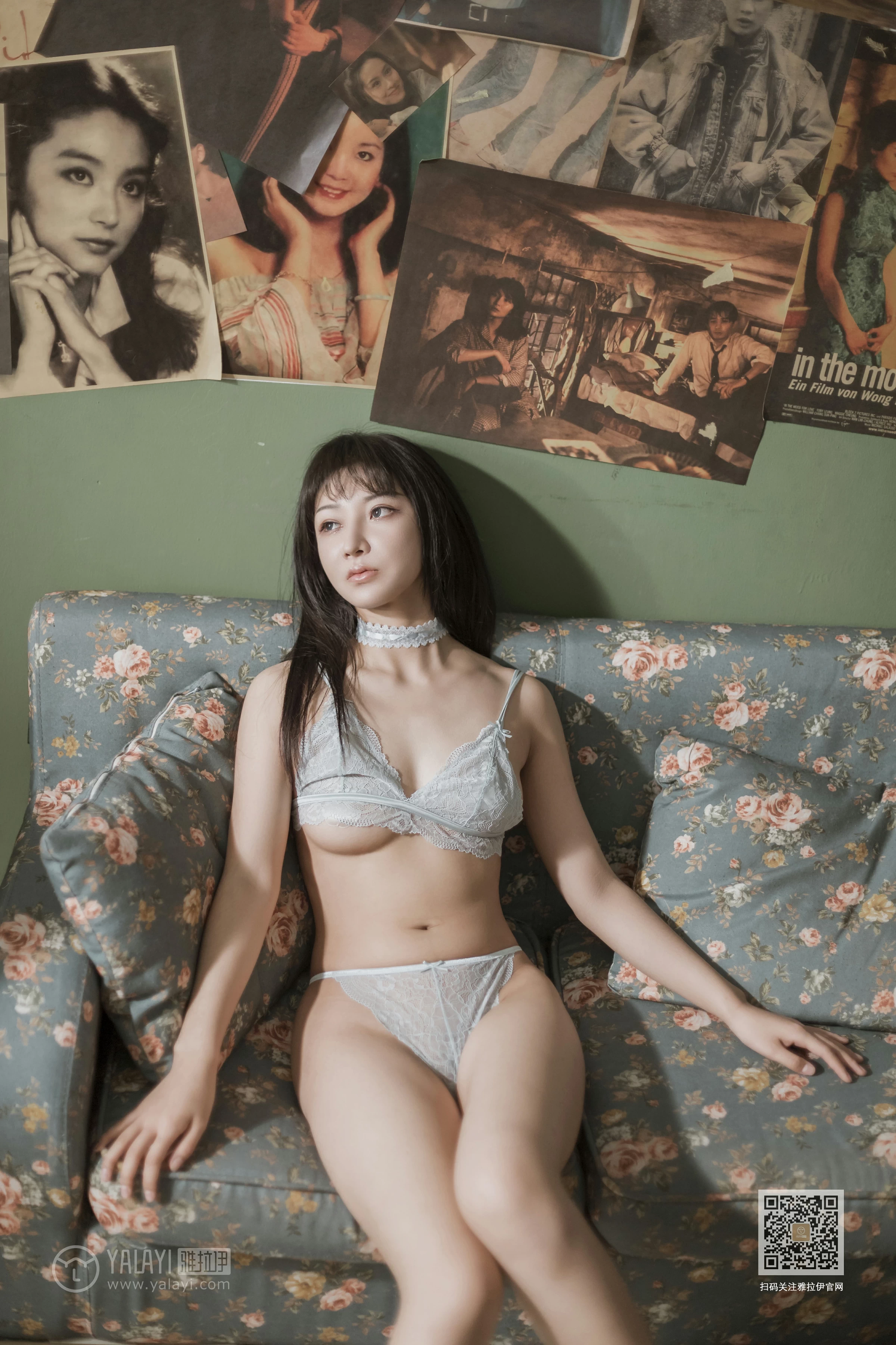 [YALAYI雅拉伊]Vol.513 爱的答铃 韩熙 白色透视蕾丝情趣内衣性感私房写真集第9张