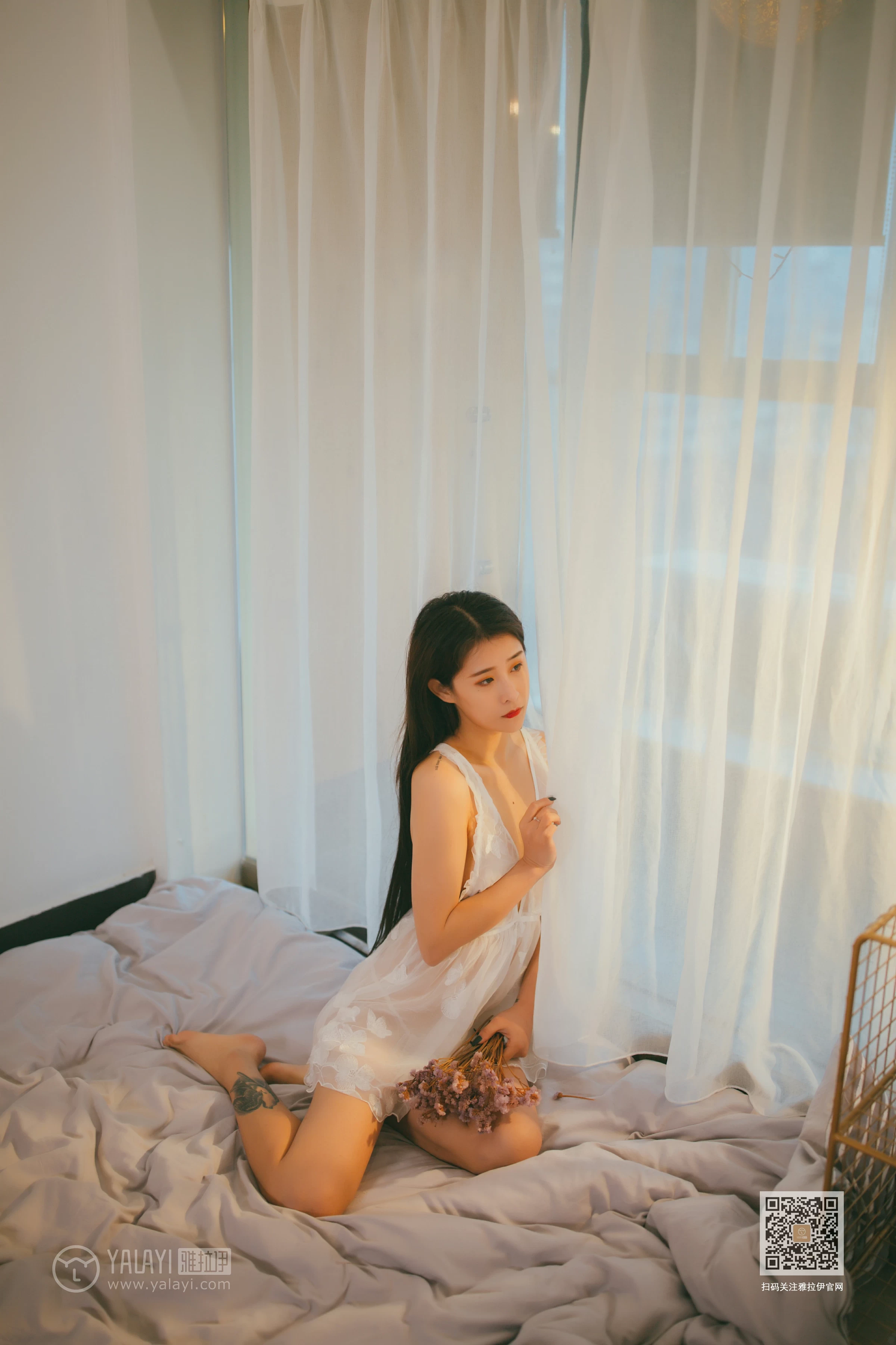 [YALAYI雅拉伊]Vol.536 吹弹可破 素素 白色透视情趣内衣裙性感私房写真集第12张