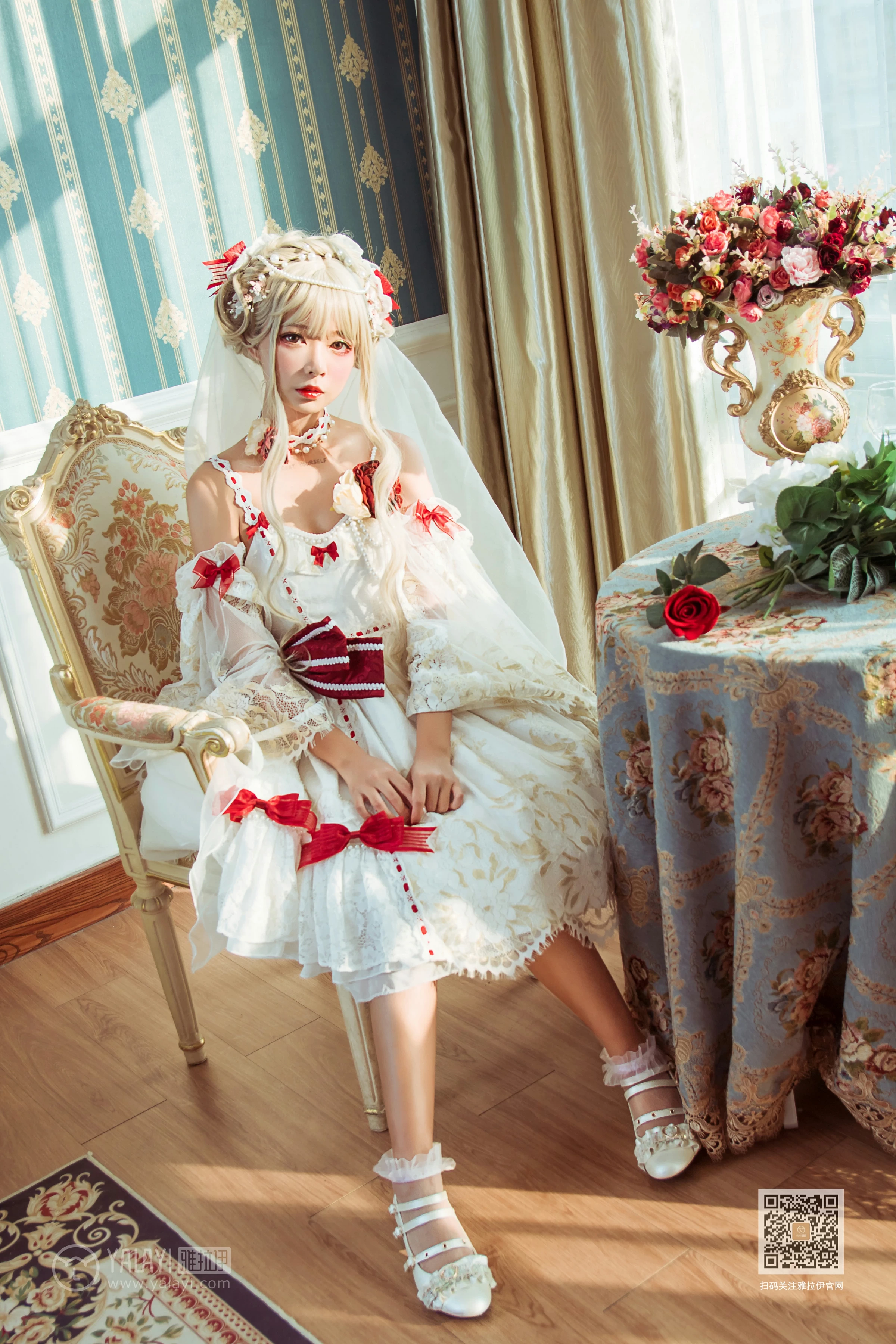 [YALAYI雅拉伊]Vol.521 梦幻洛丽塔 阿禾 白色情趣吊带连衣裙性感私房写真集第13张