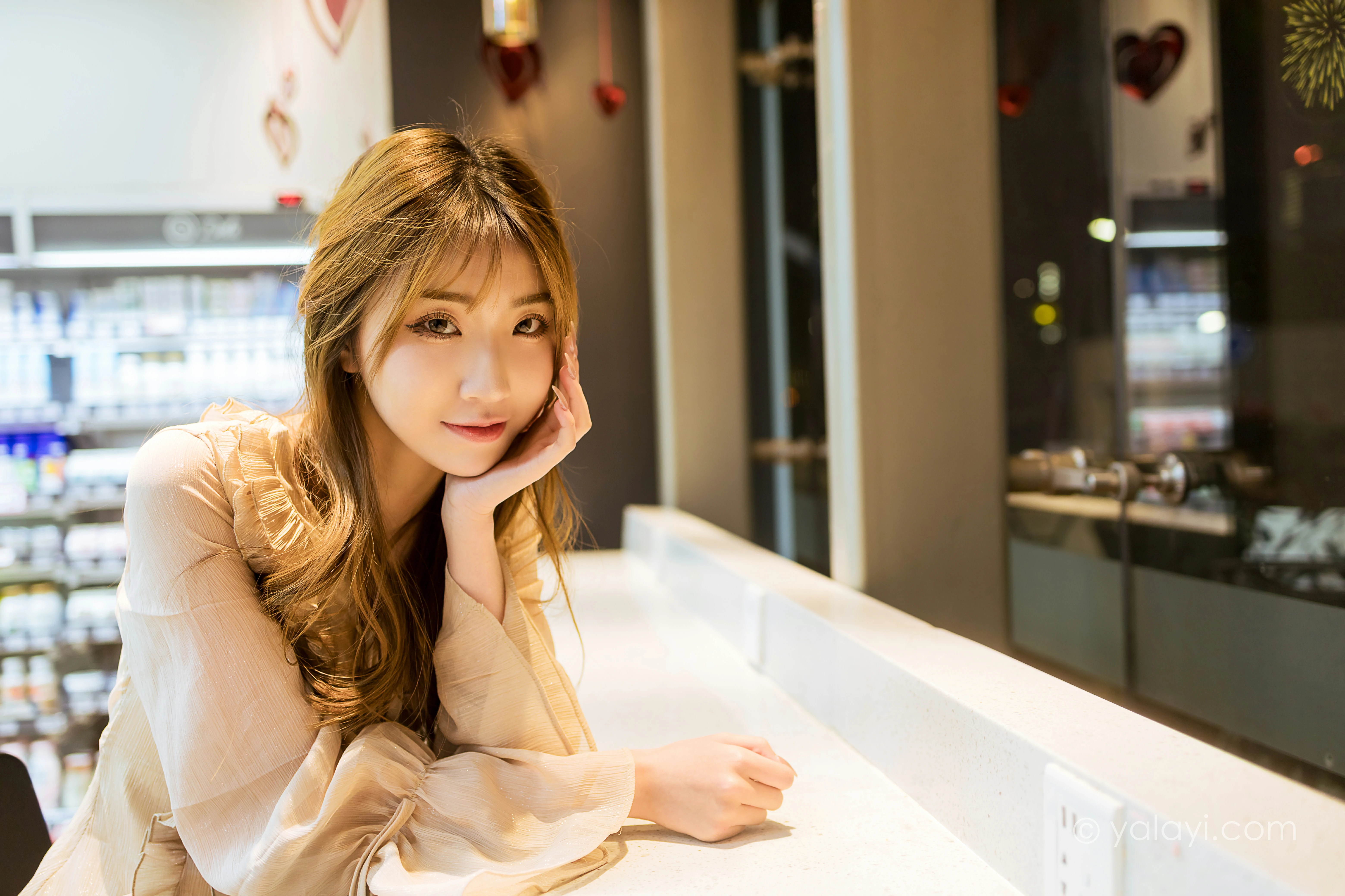 [YALAYI雅拉伊]NO.782 牵你的手 小乔 粉色透视连衣裙清纯可爱写真集第1张