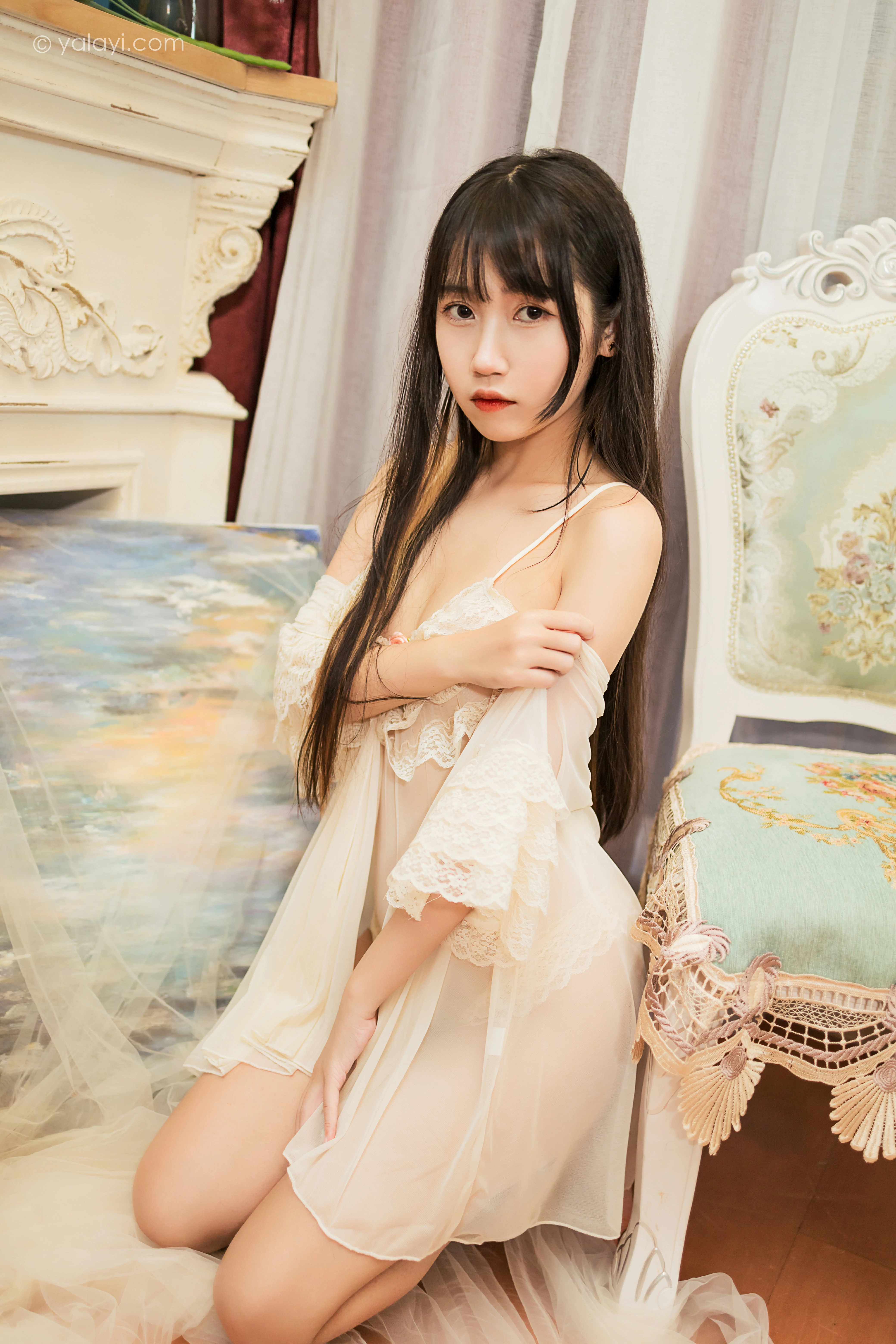 [YALAYI雅拉伊]NO.851 在意你 弈思 白色透视情趣内衣性感私房写真集第10张