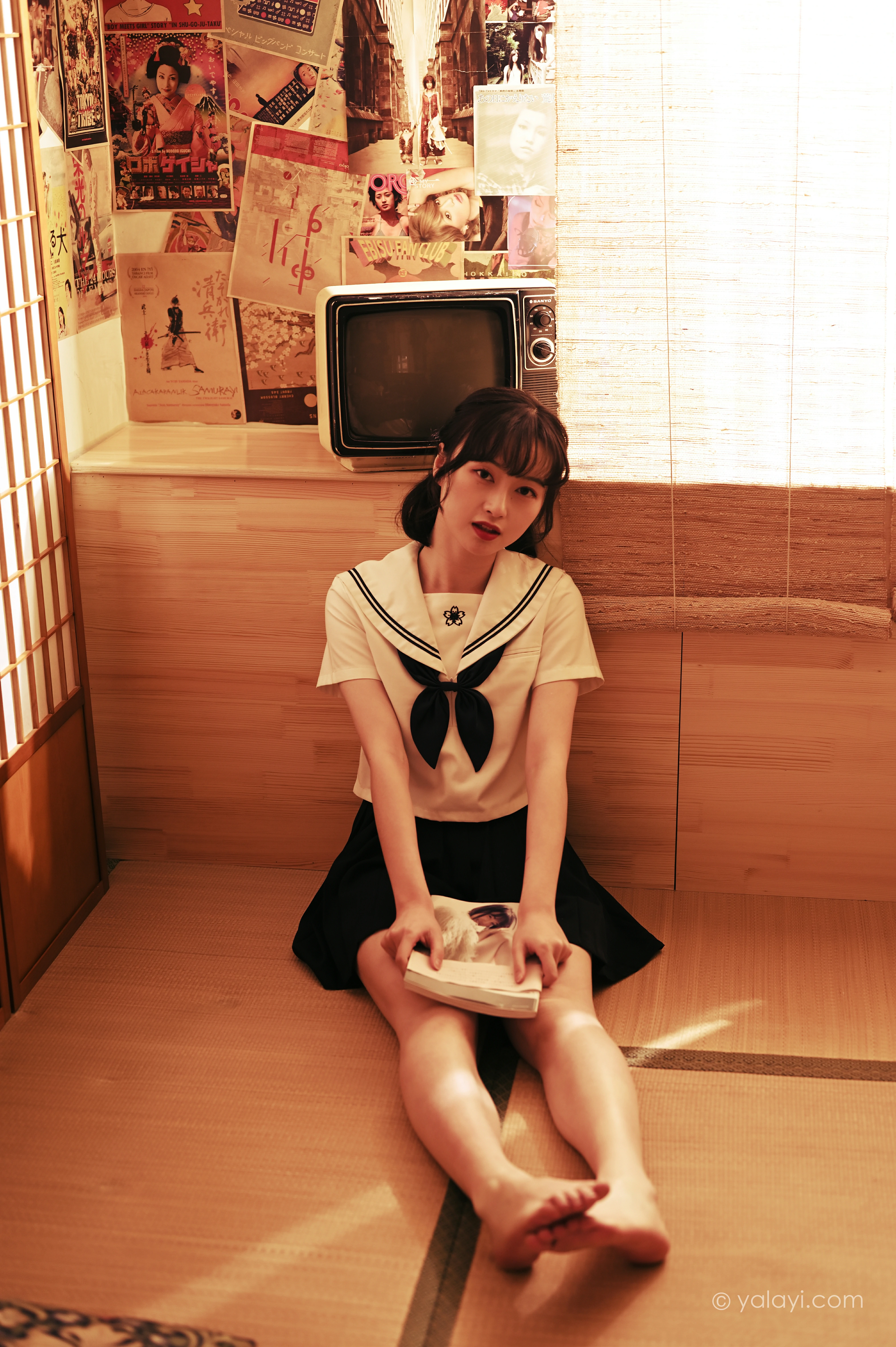 [YALAYI雅拉伊]NO.778 优等生JK 京京 白色水手制服加黑色短裙私房写真集第6张