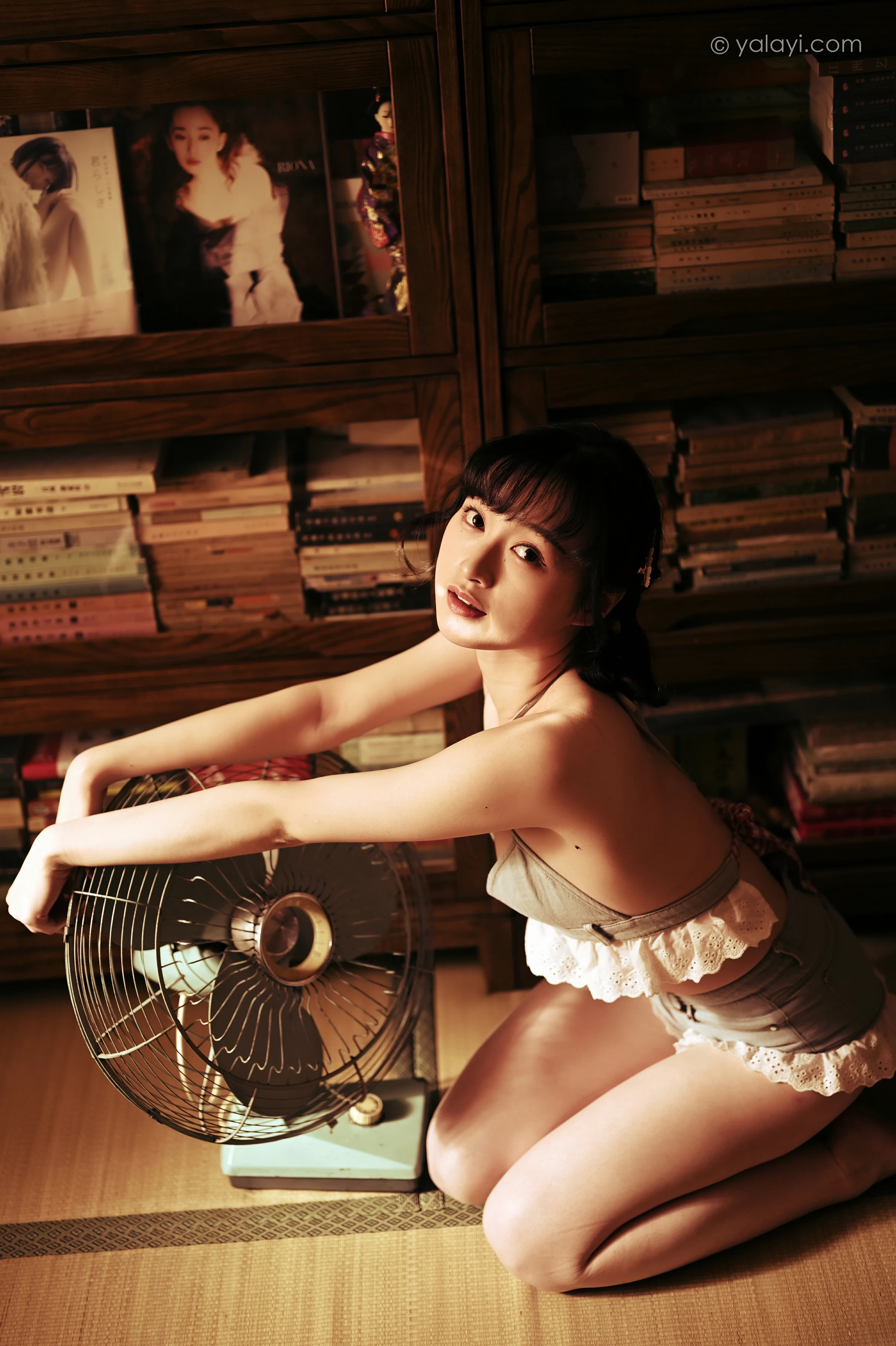 [YALAYI雅拉伊]NO.752 《新半藏深林》 京京 灰色情趣内衣加短裤性感写真集第3张