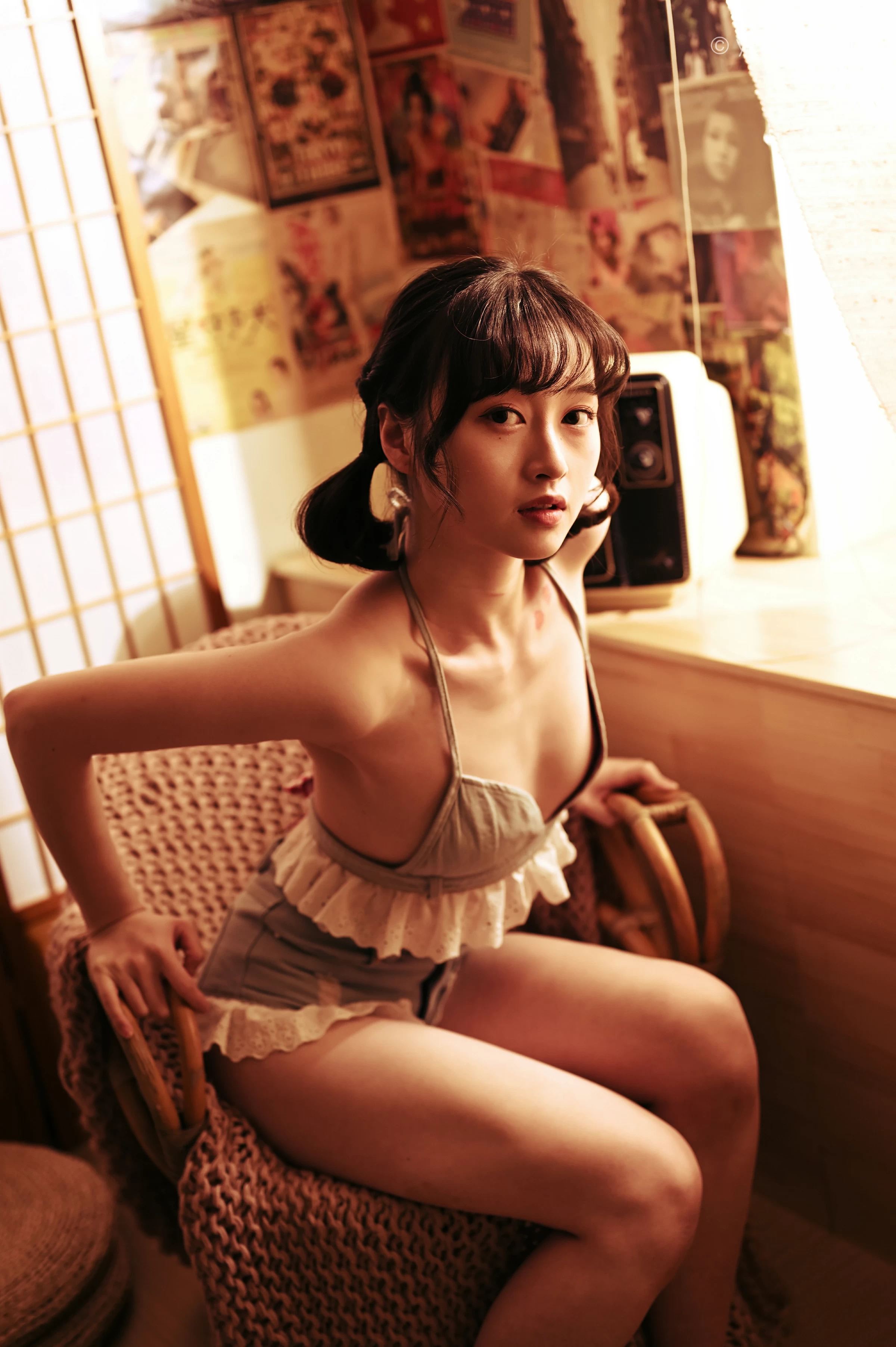 [YALAYI雅拉伊]NO.752 《新半藏深林》 京京 灰色情趣内衣加短裤性感写真集第13张